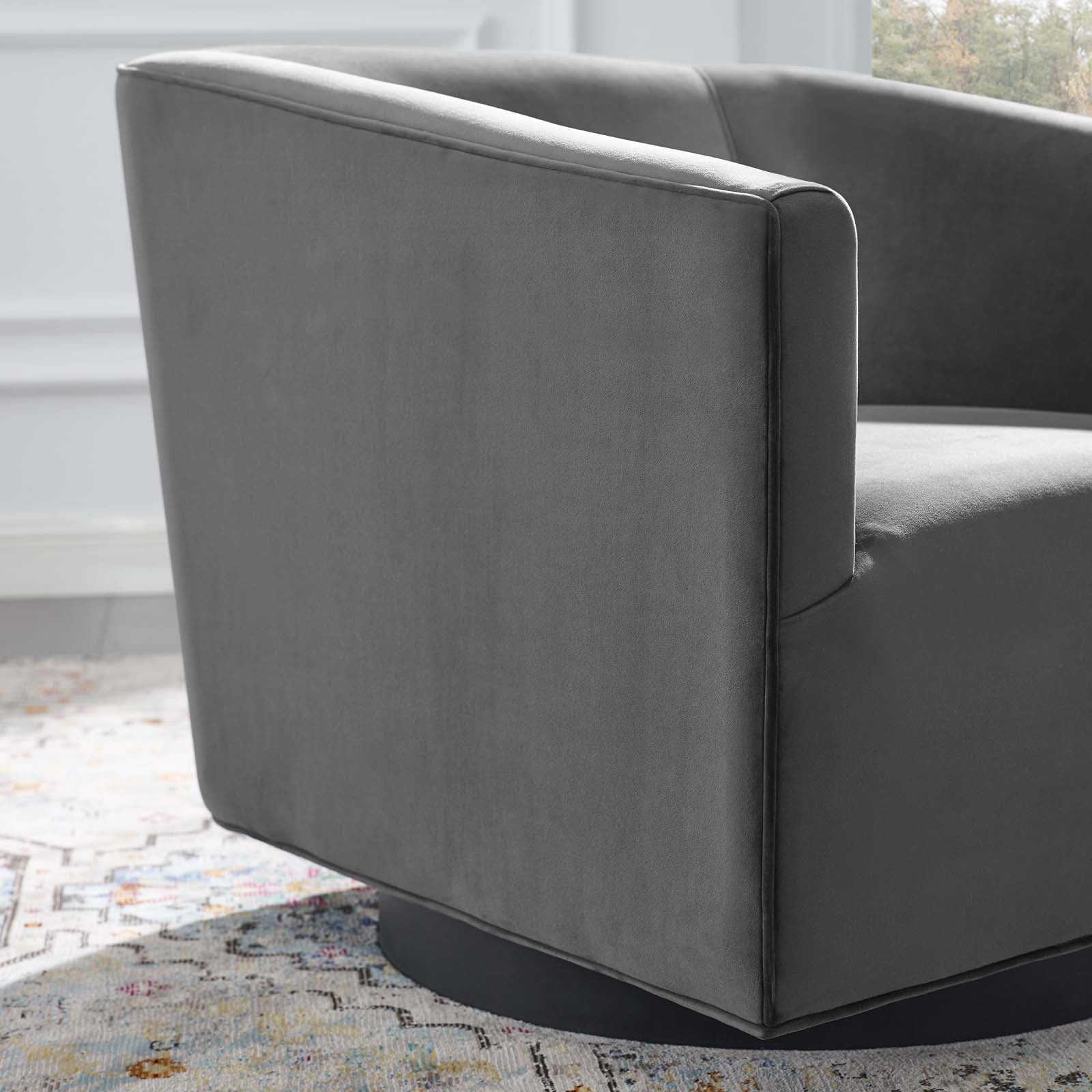 Fauteuil pivotant en velours Twist Accent Lounge Performance 