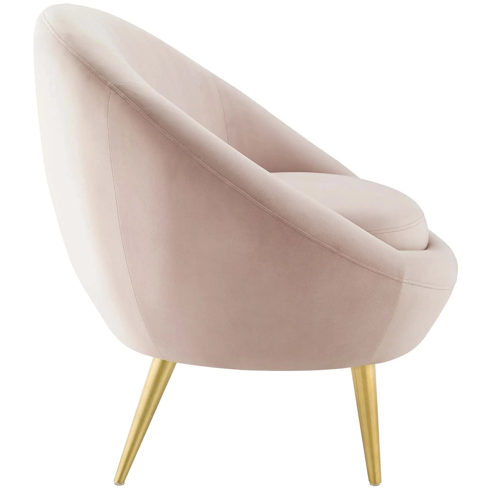 Fauteuil de salon en velours Ponder Performance 