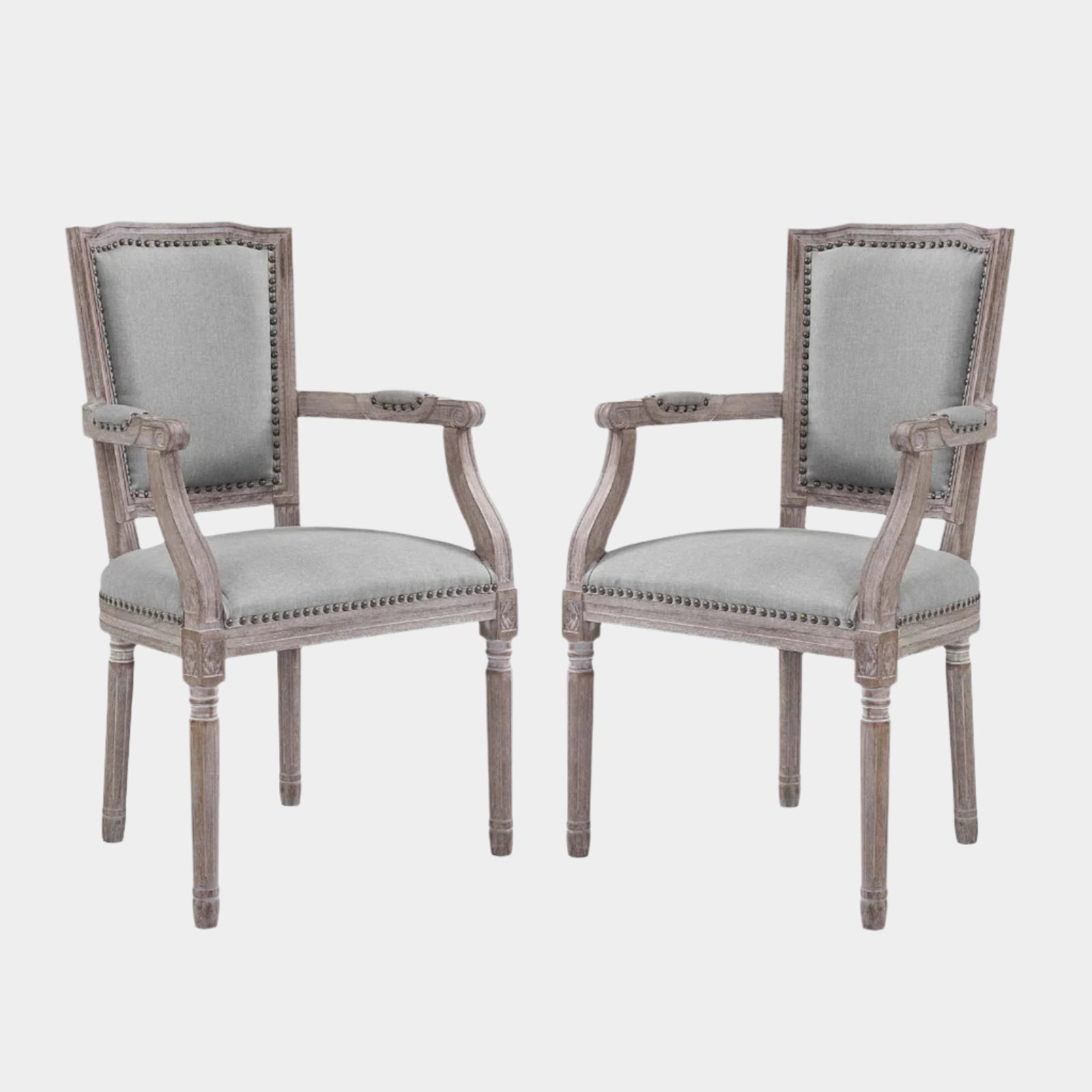 Penchant Dining Armchair Upholstered Fabric Set of 2