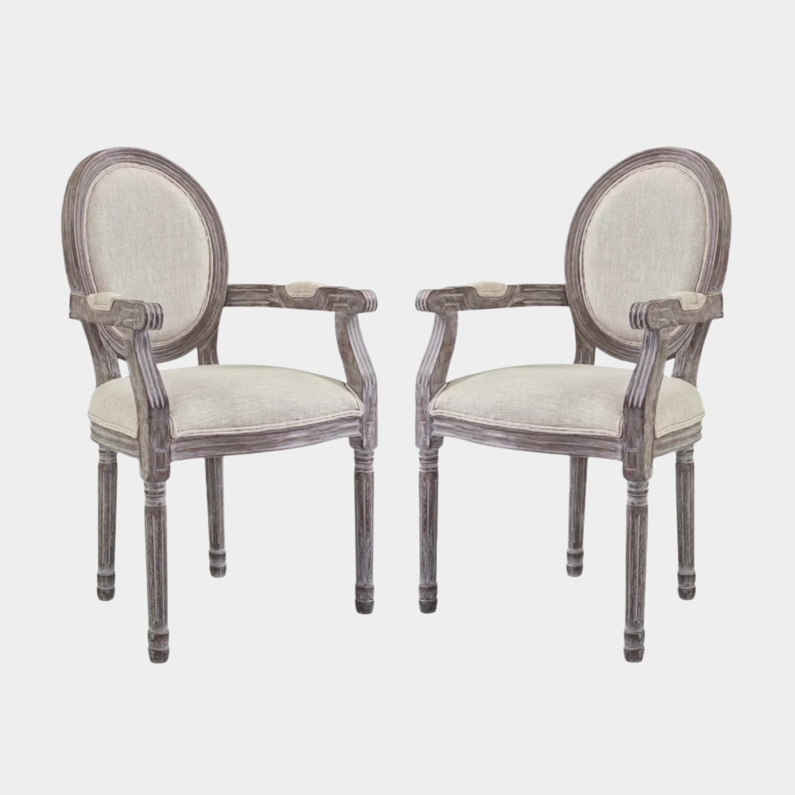 Emanate Upholstered Fabric Dining Armchair Set of 2