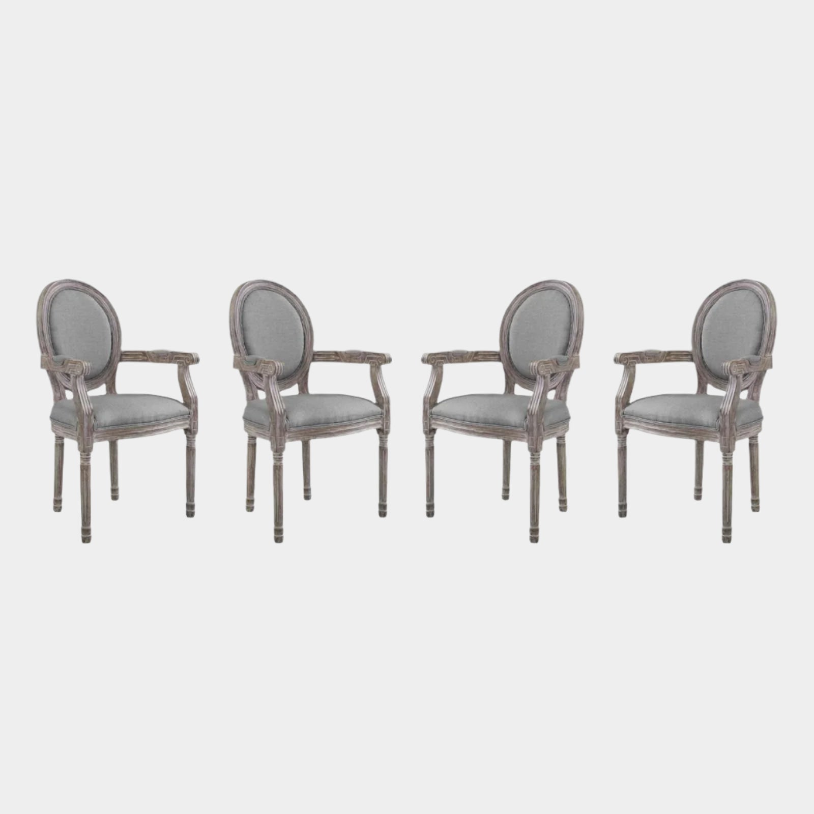 Emanate Dining Armchair Upholstered Fabric Set of 4