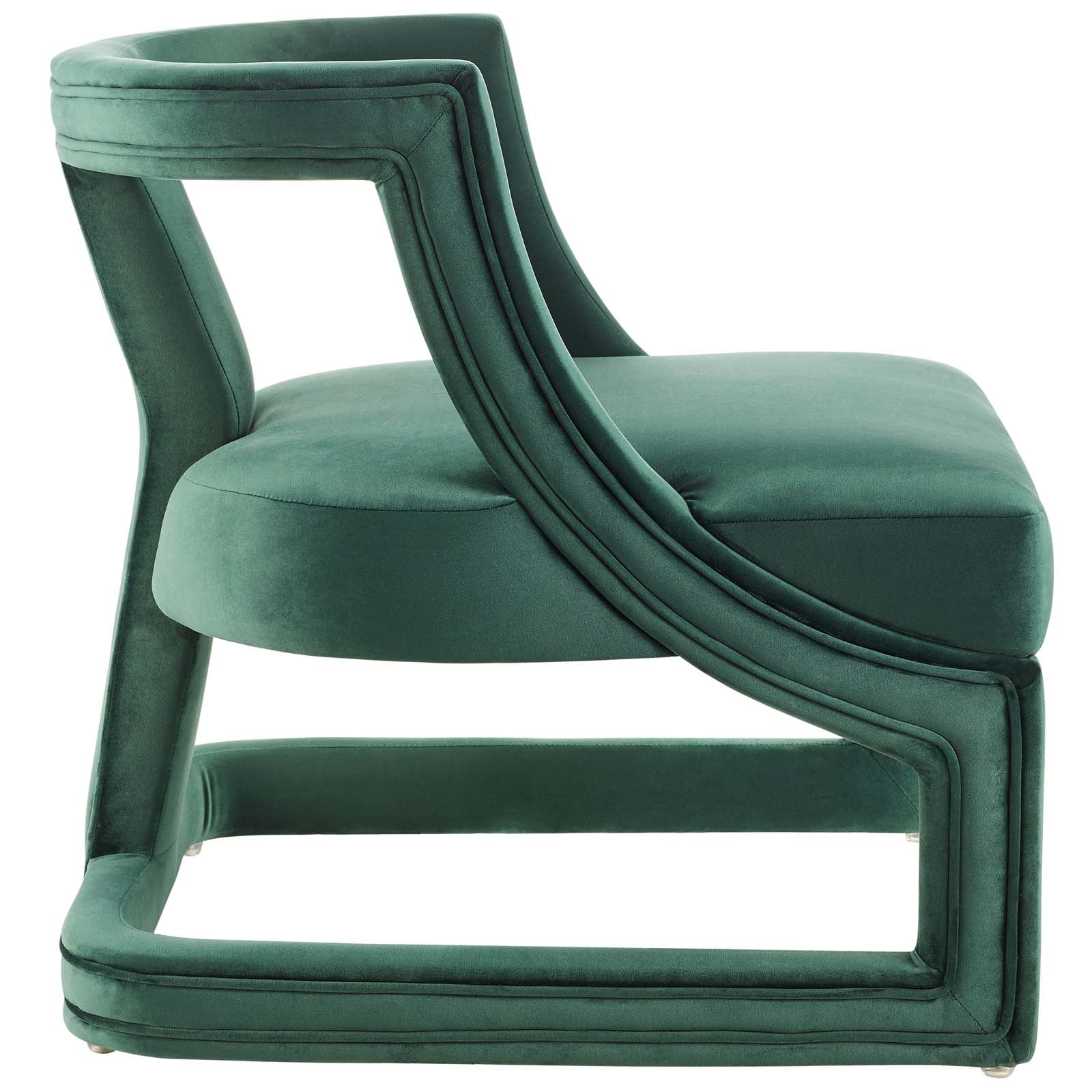 Fauteuil de salon en velours Ponder Performance 