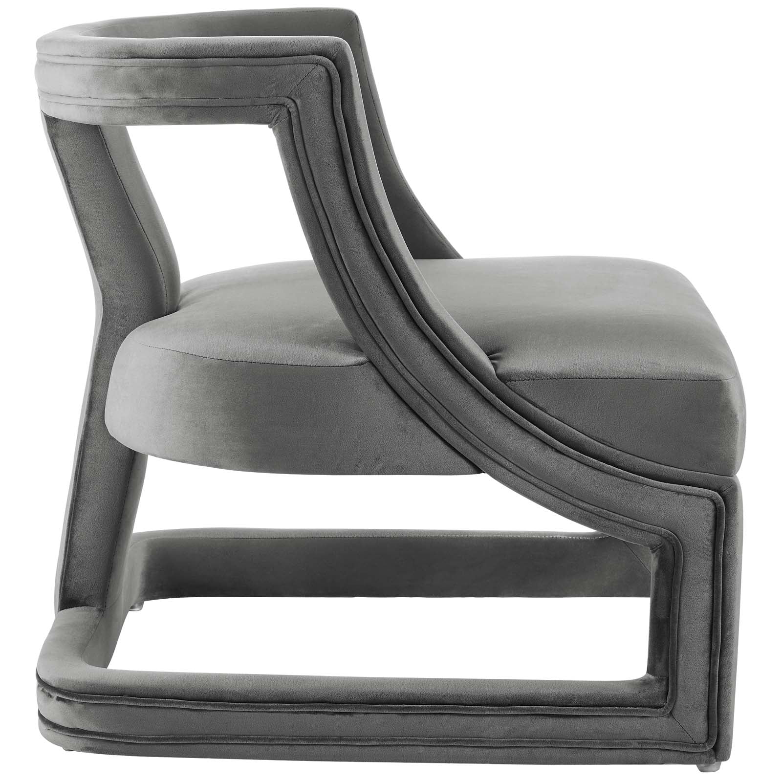 Fauteuil de salon en velours Ponder Performance 