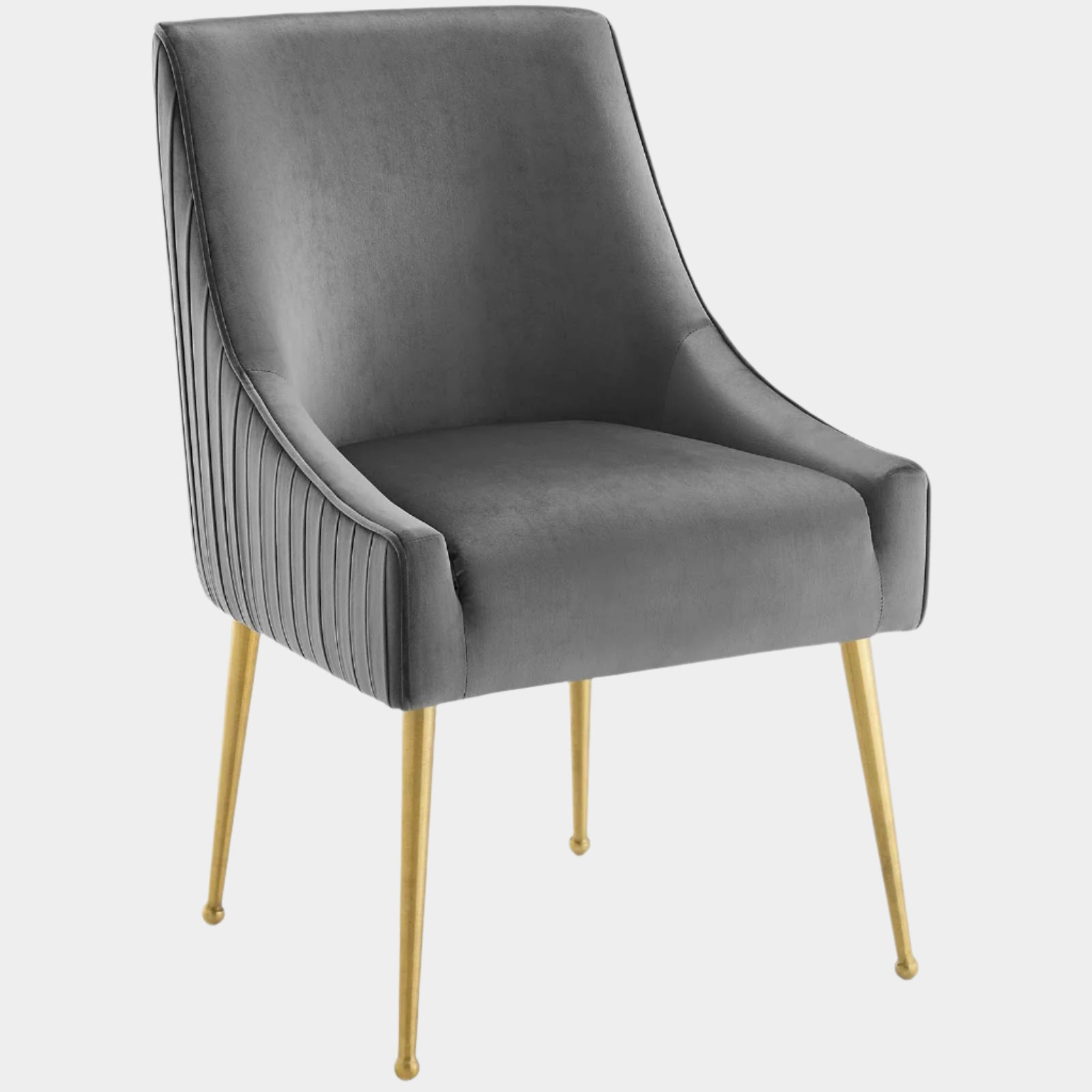 Discern Pleated Back Upholstered Performance Velvet Dining Chair