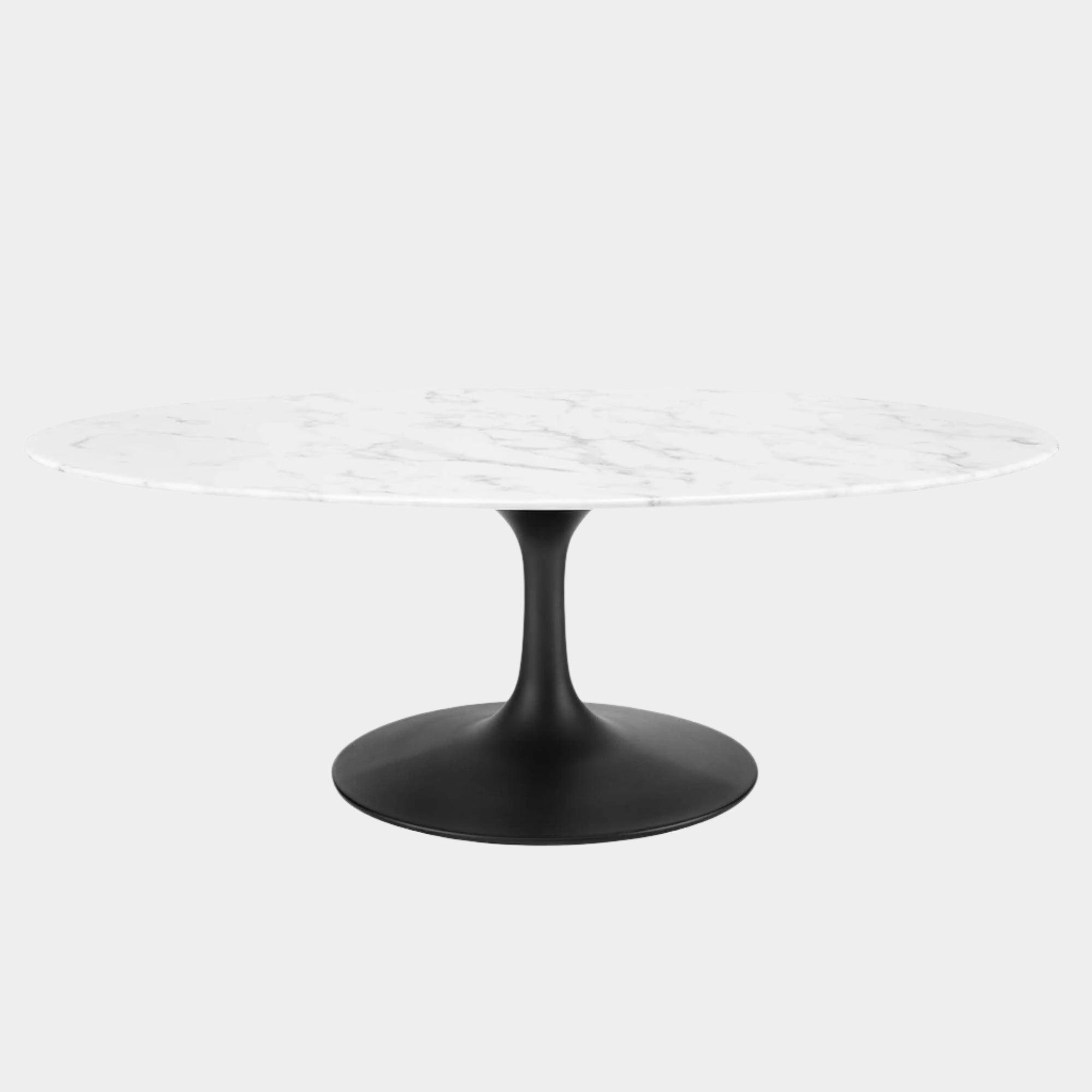 Oval Faux Marble Coffee Table