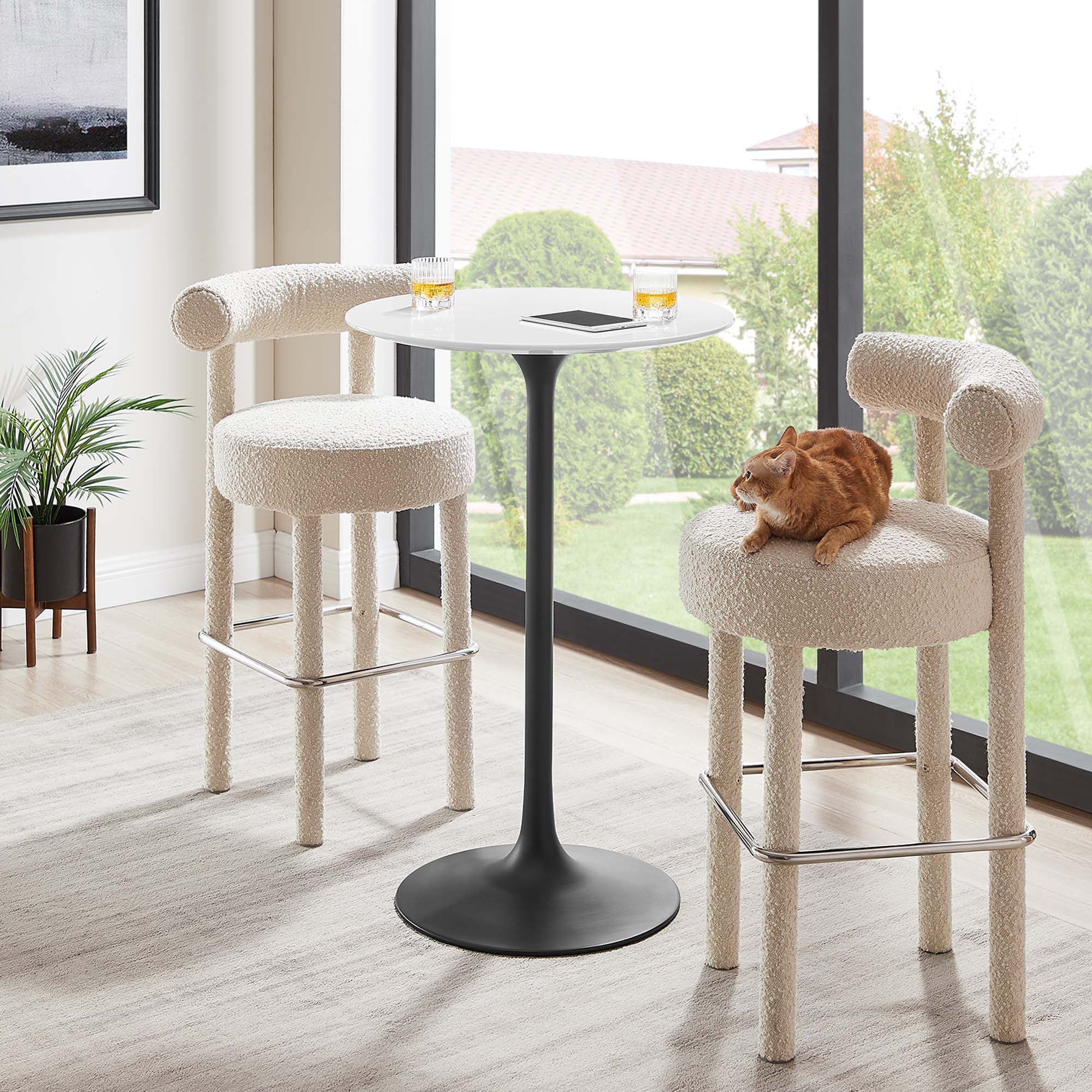 Lippa Round Wood Bar Table