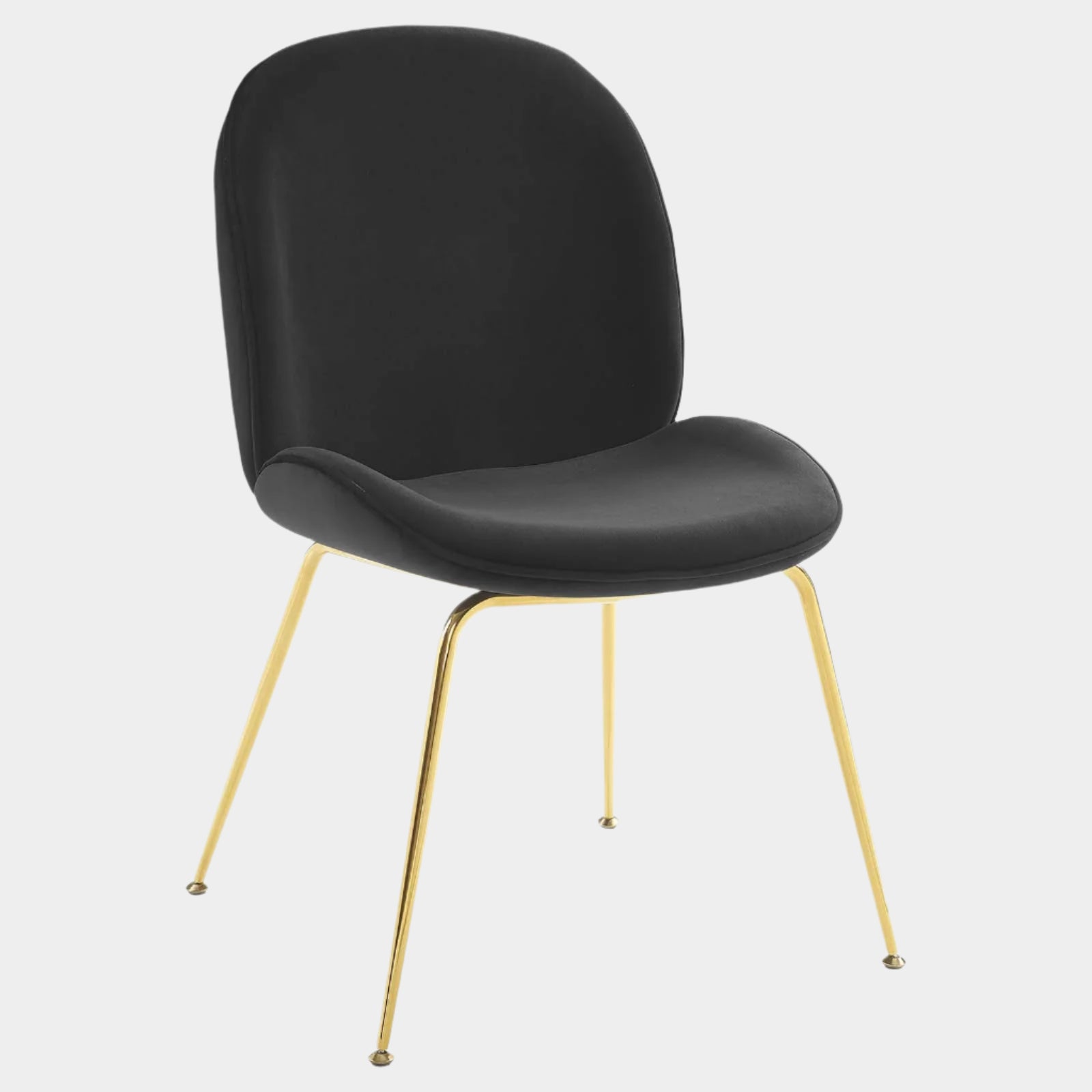 Scoop Gold Stainless Steel Leg Performance Velvet Dining Chair