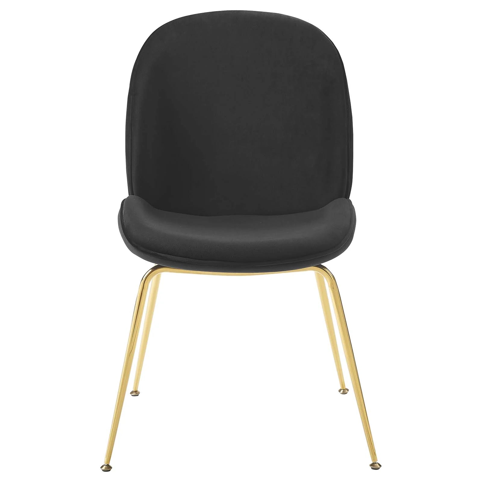 Scoop Gold Stainless Steel Leg Performance Velvet Dining Chair