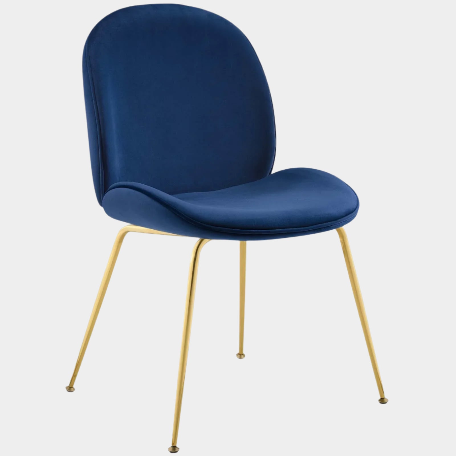 Scoop Gold Stainless Steel Leg Performance Velvet Dining Chair