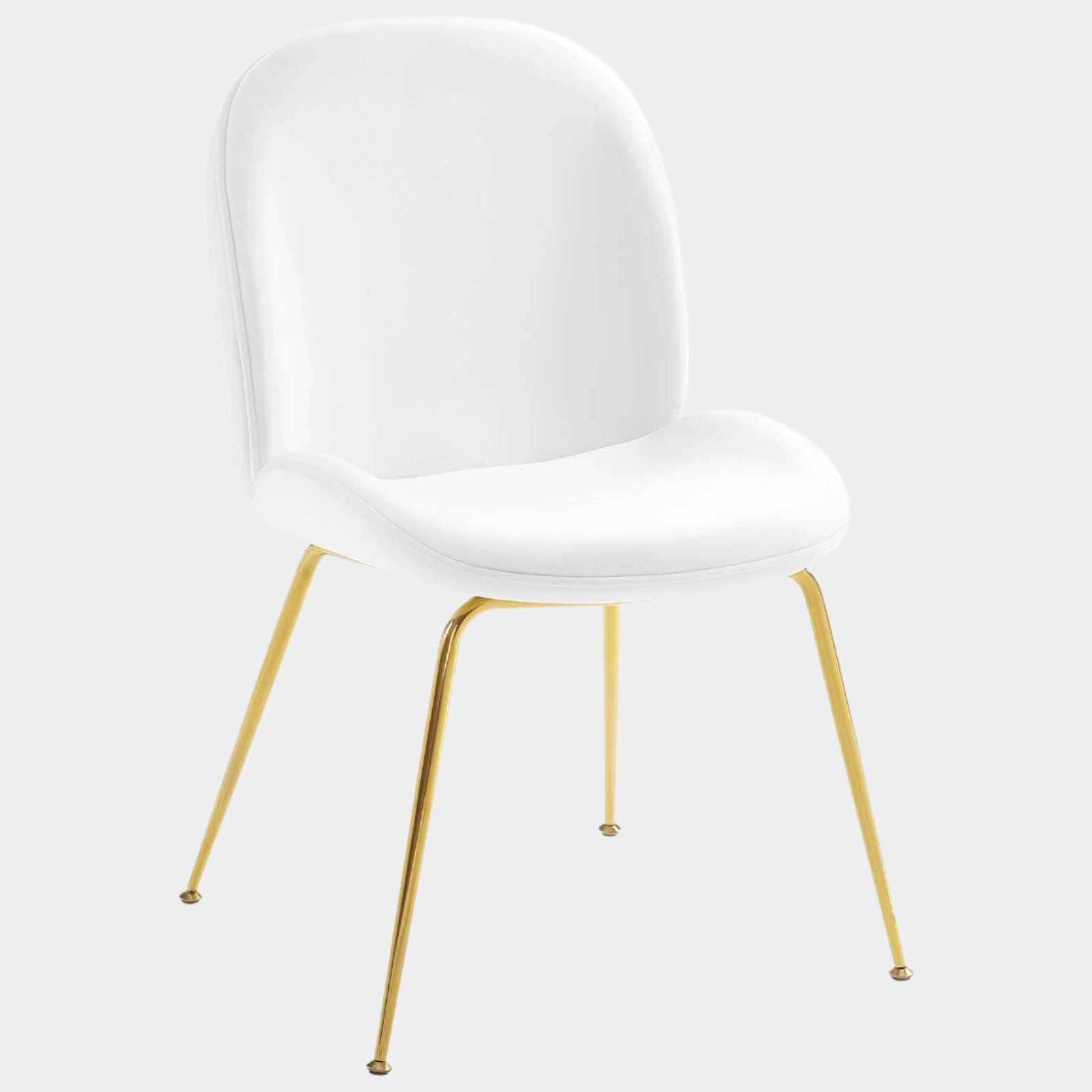 Scoop Gold Stainless Steel Leg Performance Velvet Dining Chair