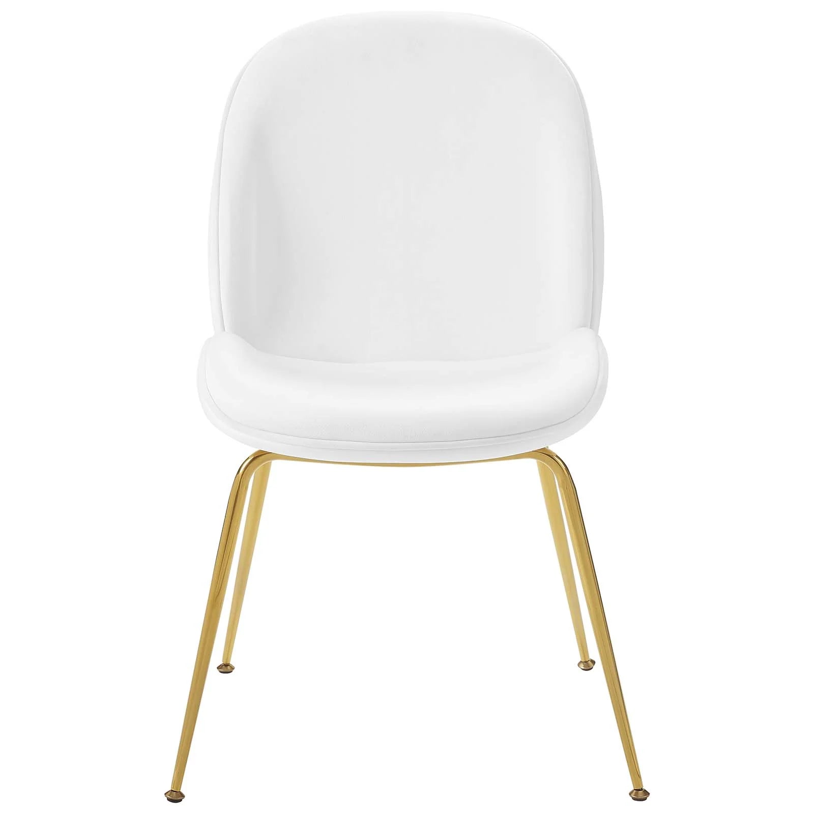 Scoop Gold Stainless Steel Leg Performance Velvet Dining Chair