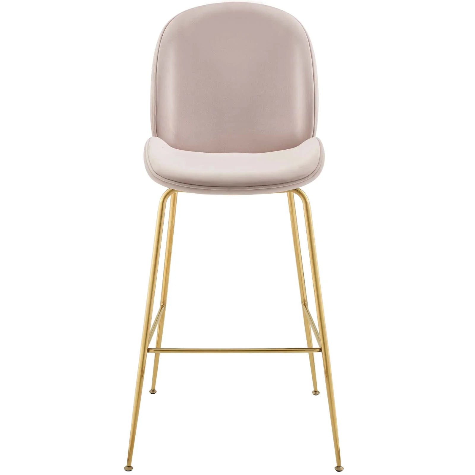 Scoop Gold Stainless Steel Leg Performance Velvet Bar Stool