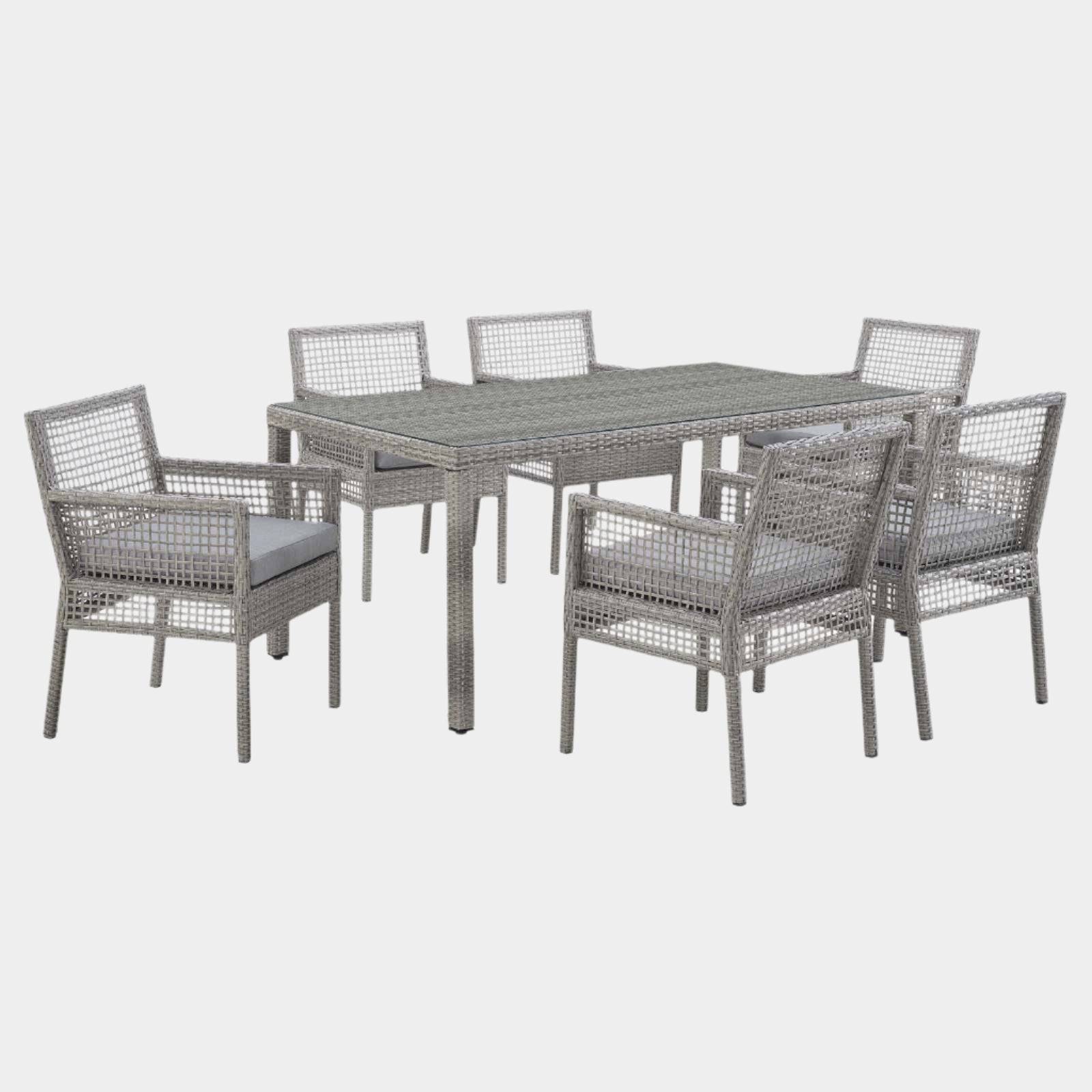 Aura 7 Piece Outdoor Patio Wicker Rattan Set