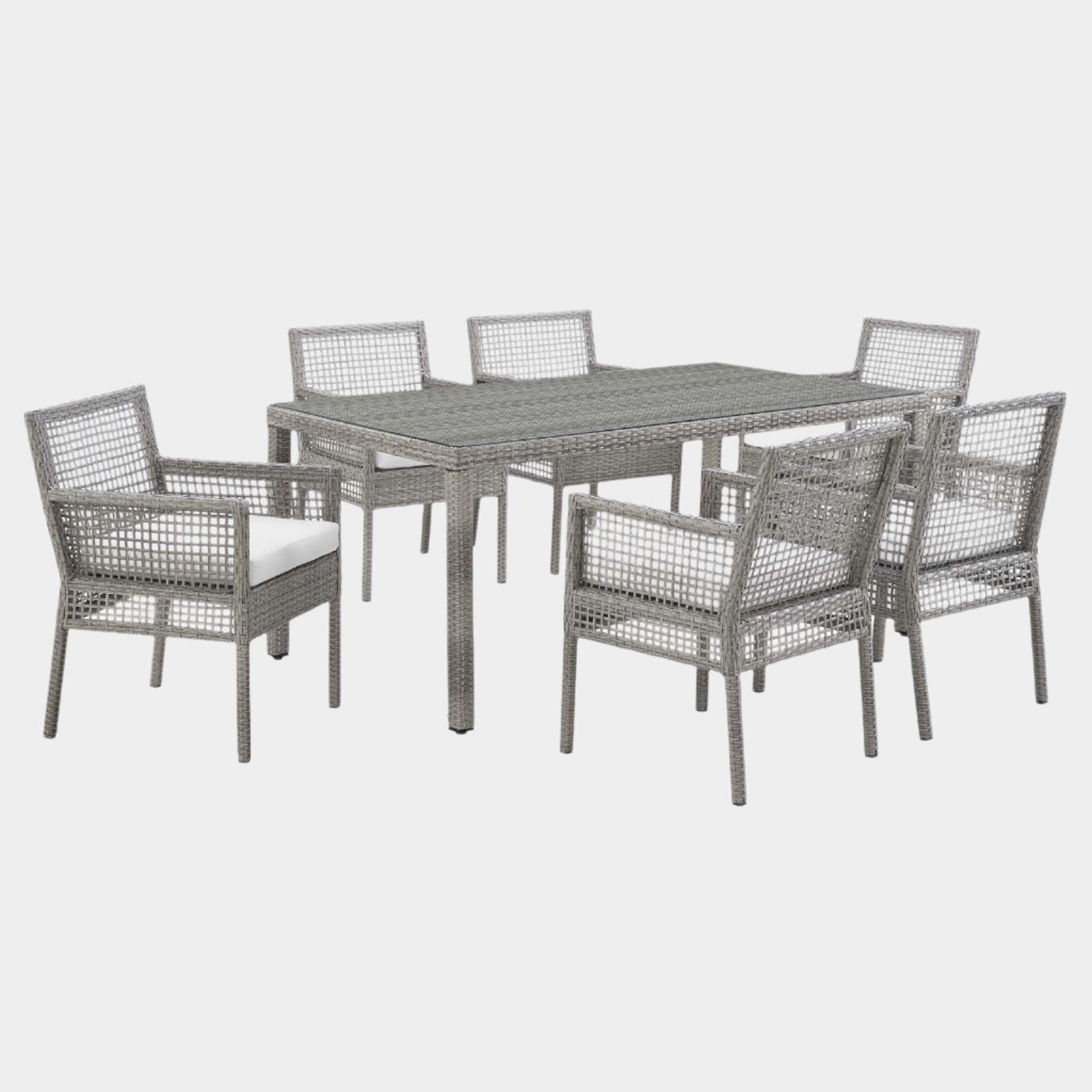 Aura 7 Piece Outdoor Patio Wicker Rattan Set