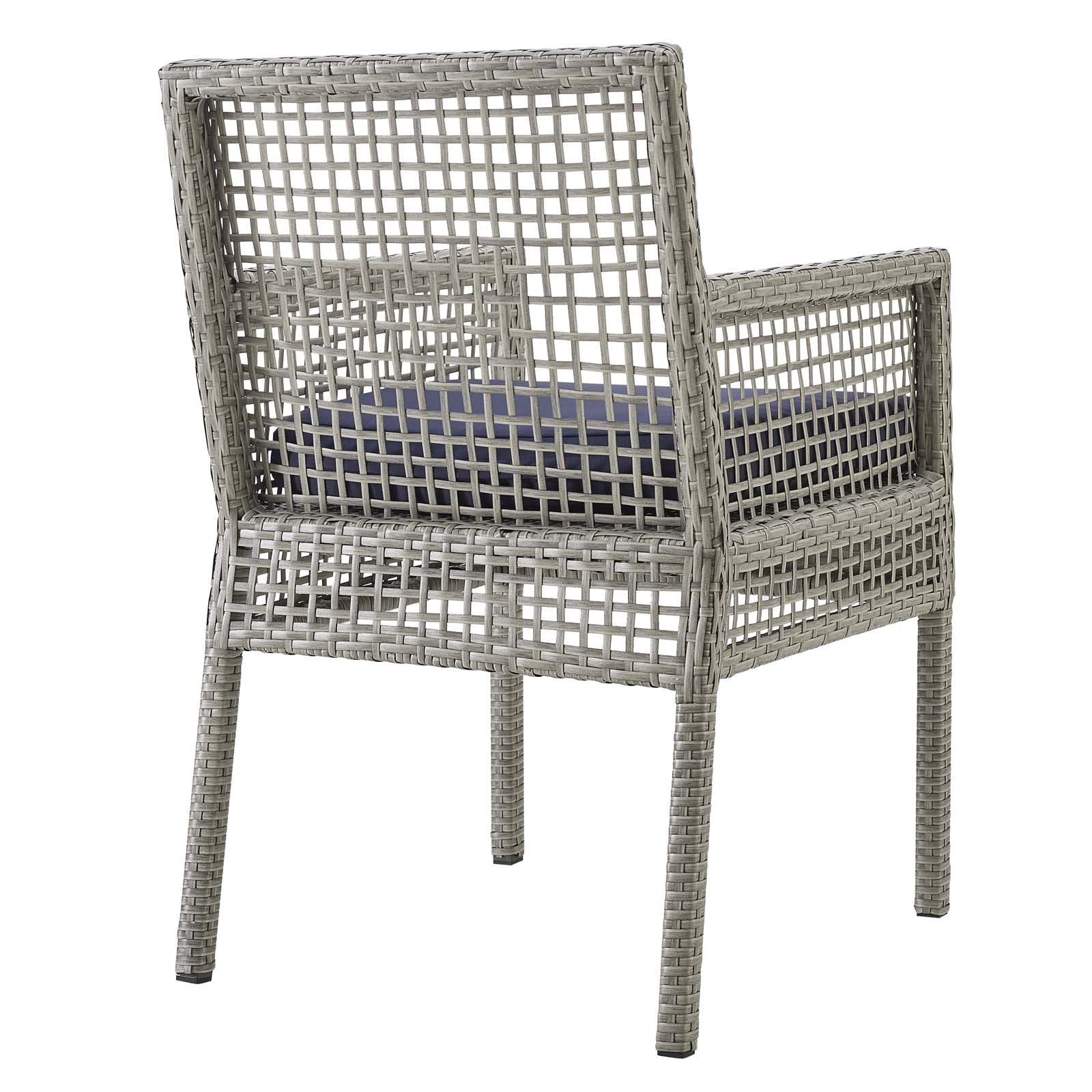 Ensemble de 2 fauteuils de salle à manger en rotin et osier pour patio extérieur Aura 