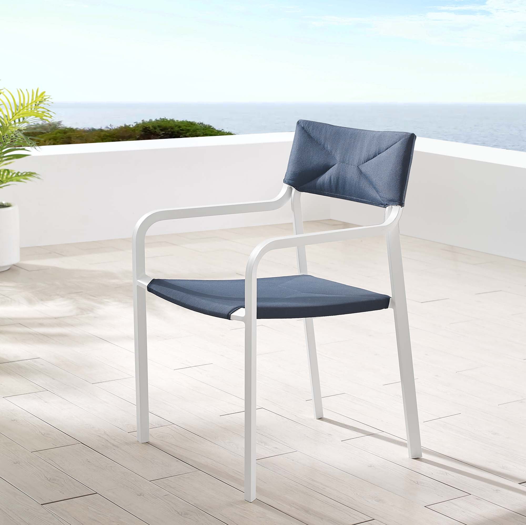 Raleigh Stackable Outdoor Patio Aluminum Dining Armchair