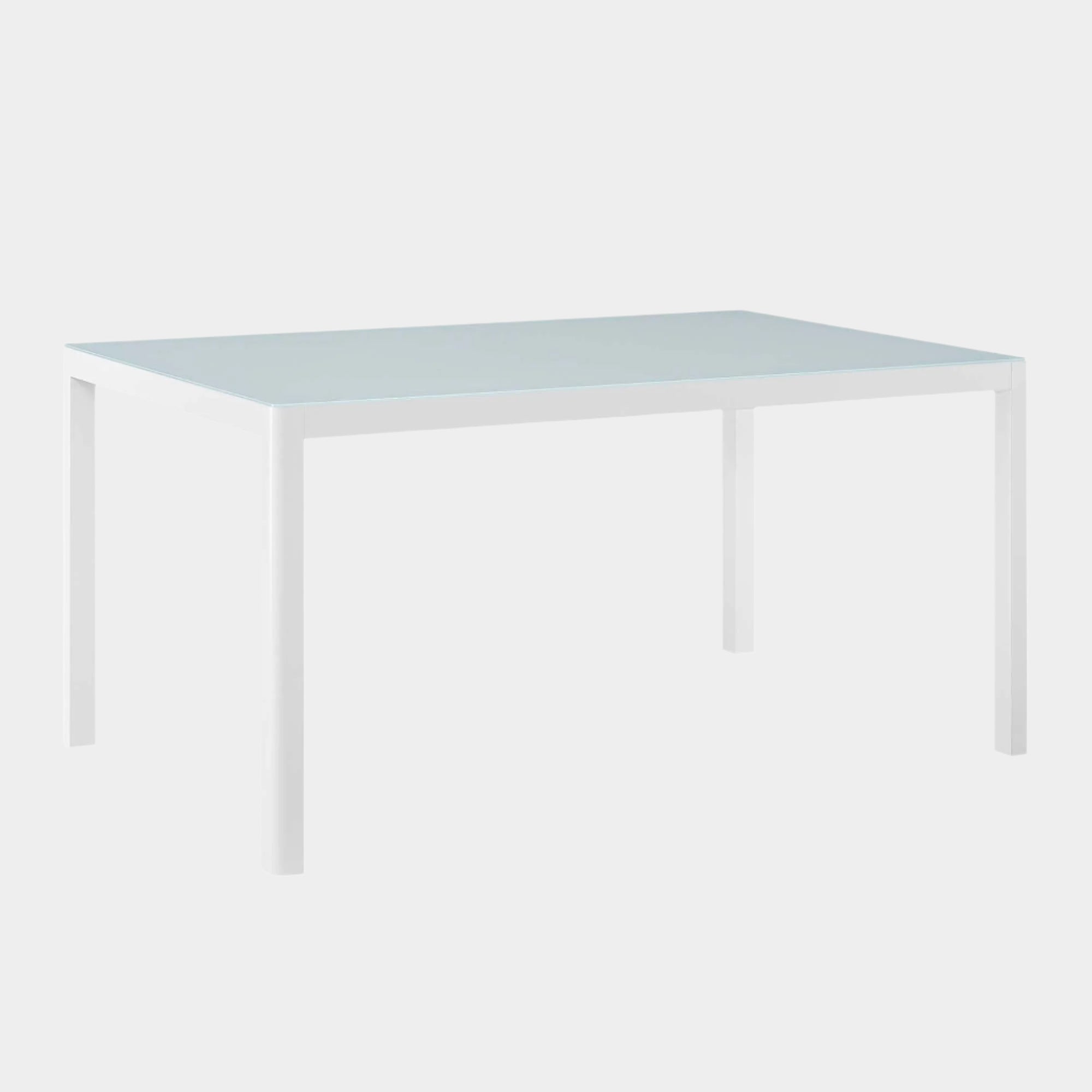 Raleigh 59" Outdoor Patio Aluminum Dining Table in White