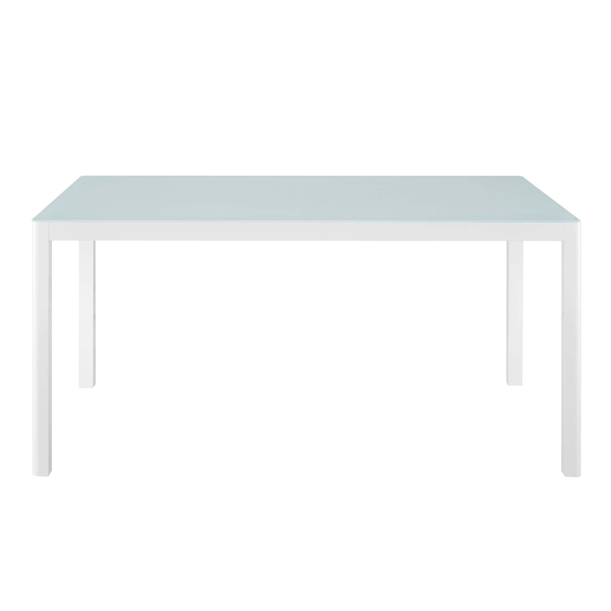 Raleigh 59" Outdoor Patio Aluminum Dining Table in White