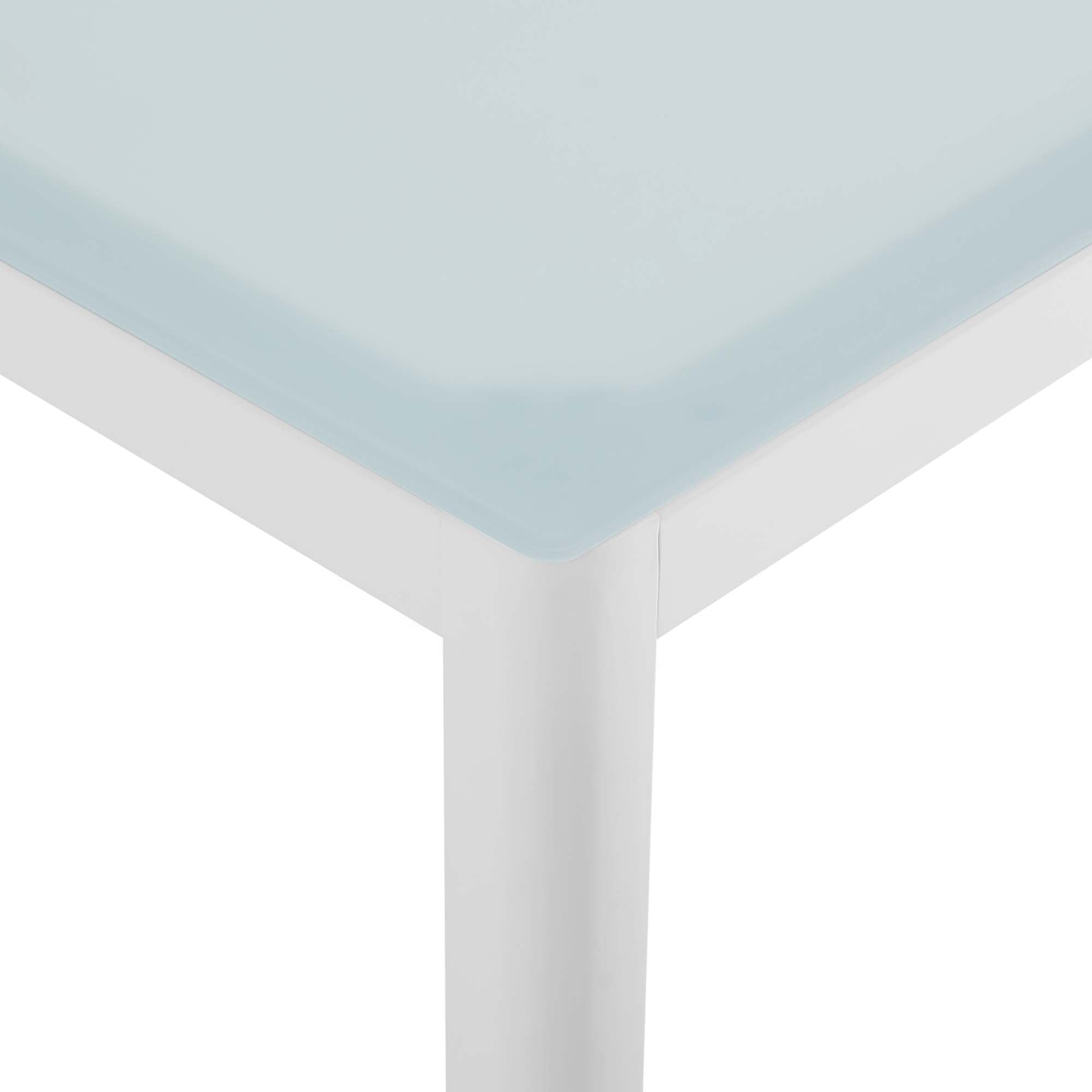 Raleigh 59" Outdoor Patio Aluminum Dining Table in White