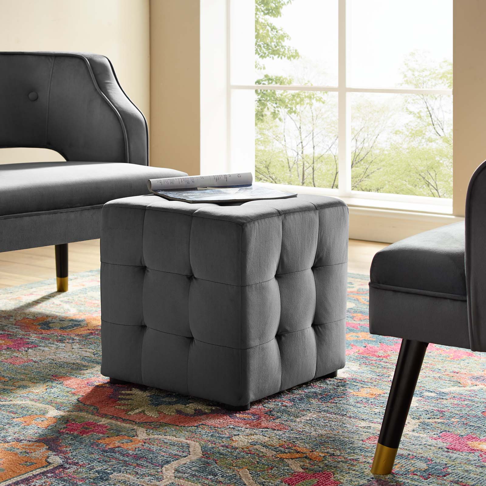 Chaise sans accoudoirs rembourrée en duvet Commix