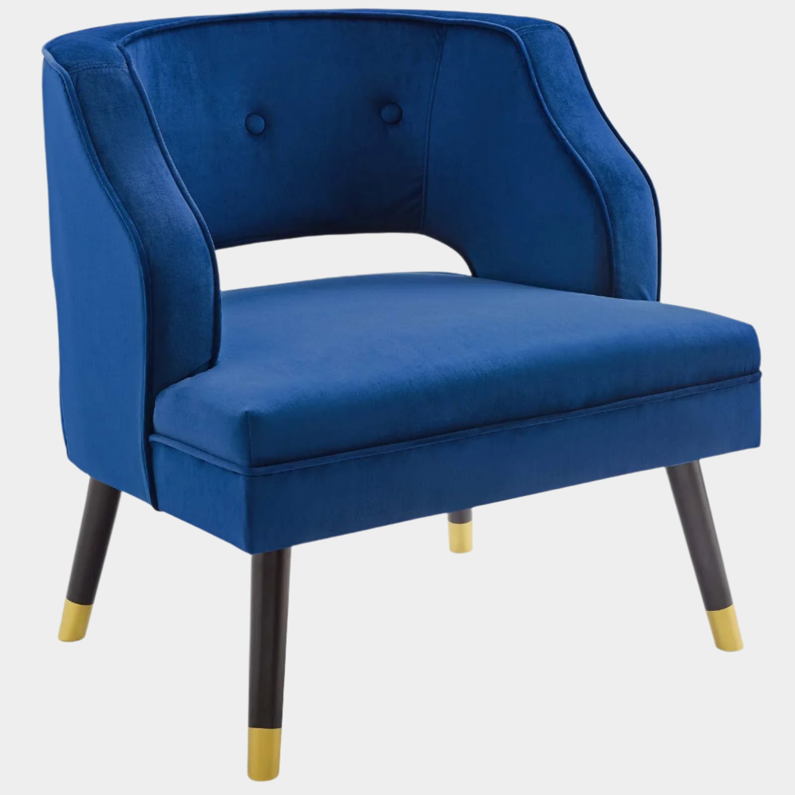 Traipse Button Tufted Open Back Performance Velvet Armchair