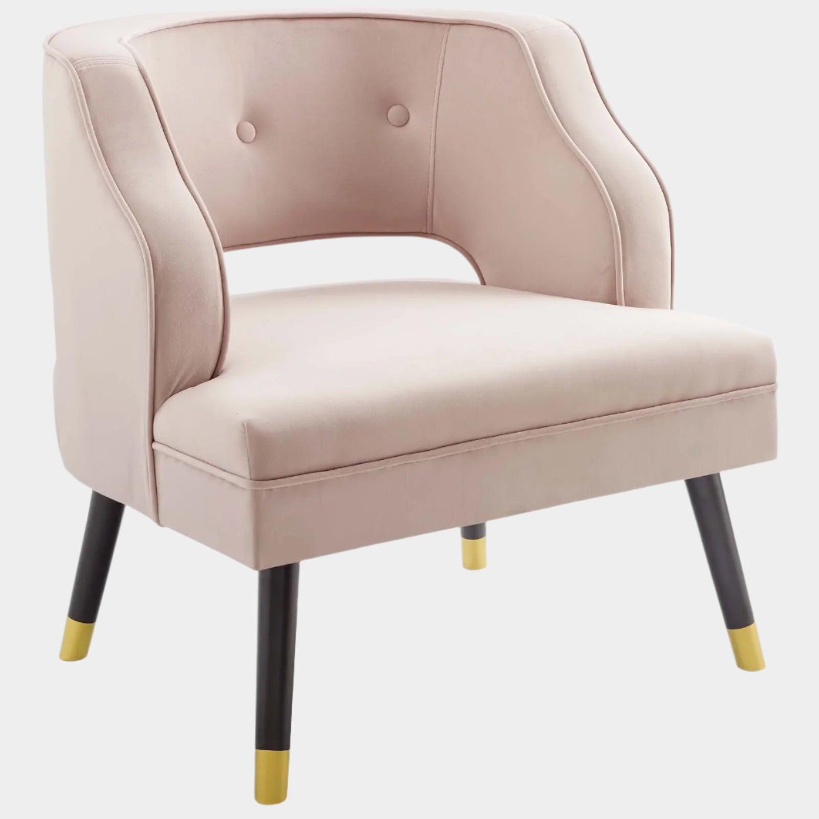 Traipse Button Tufted Open Back Performance Velvet Armchair