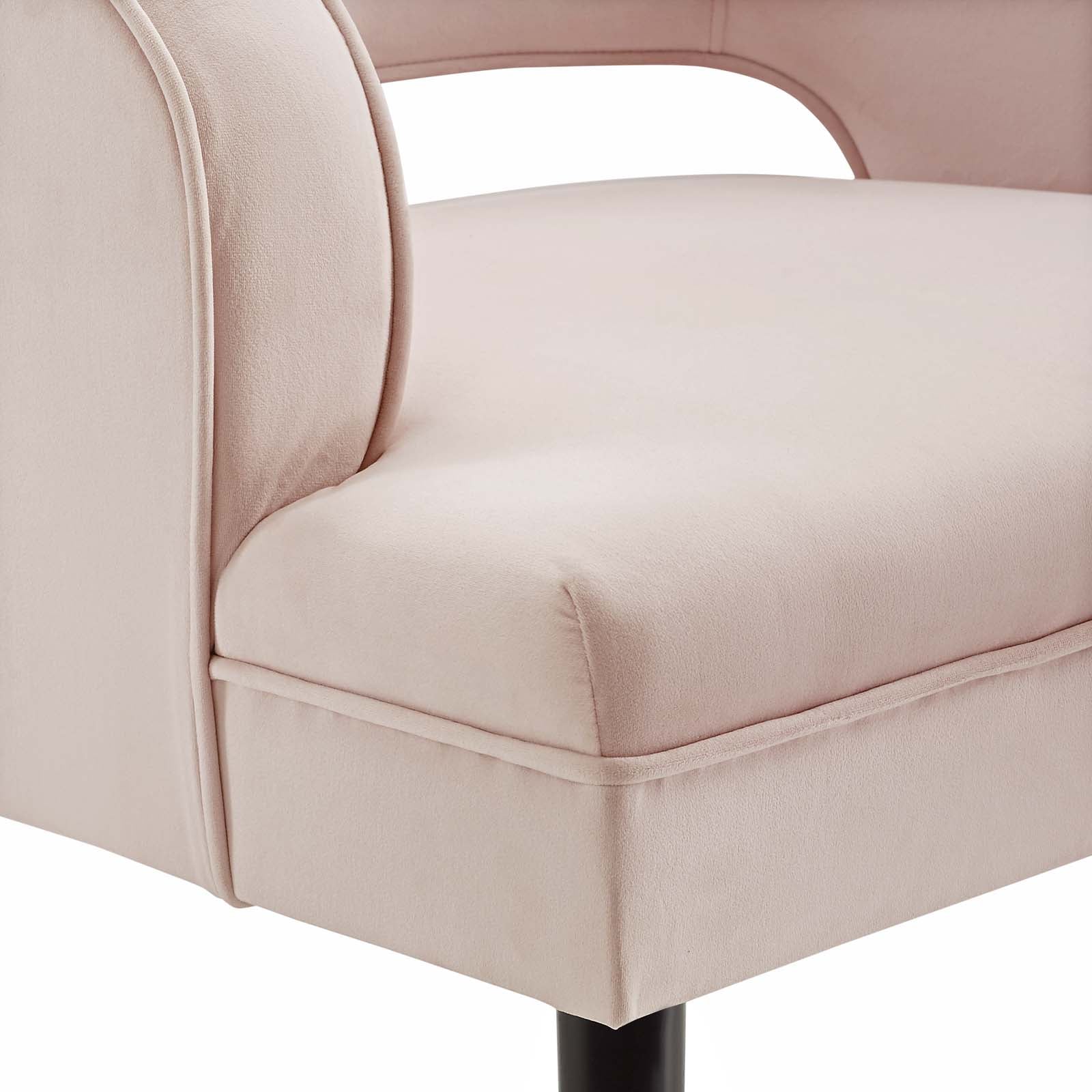 Traipse Button Tufted Open Back Performance Velvet Armchair