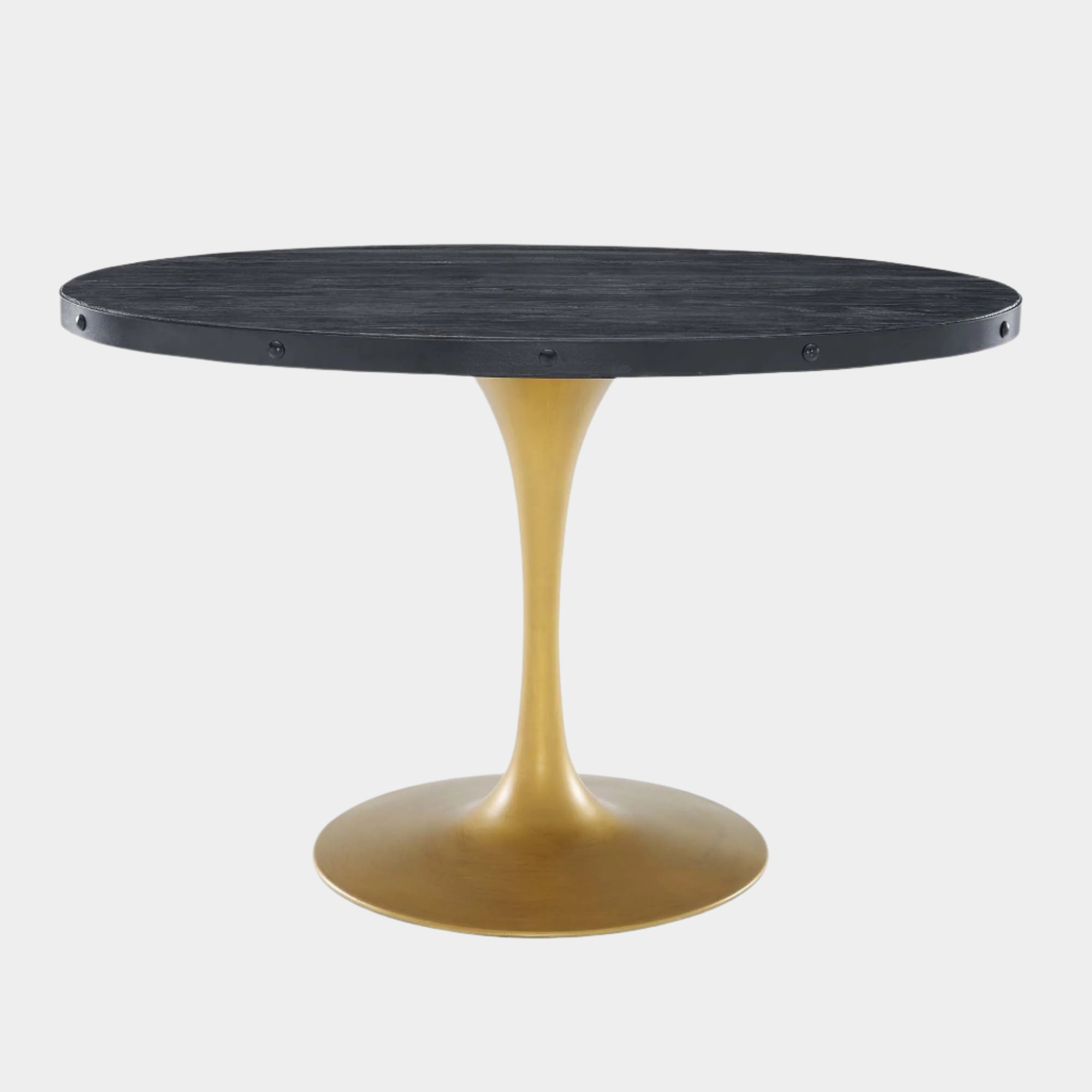 Drive 47" Oval Wood Top Dining Table in Black Gold