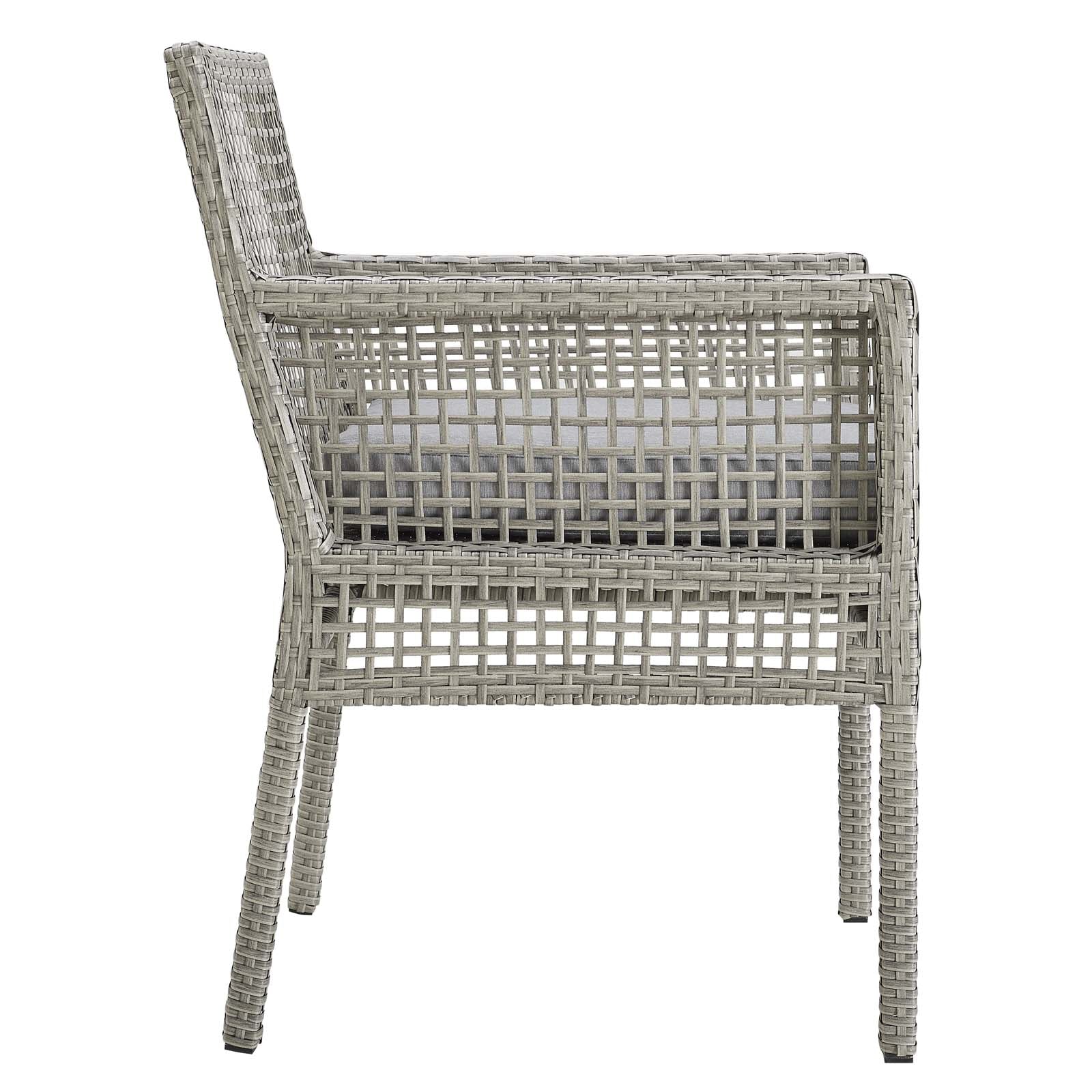 Aura Outdoor Patio Wicker Rattan Dining Armchair Set of 4