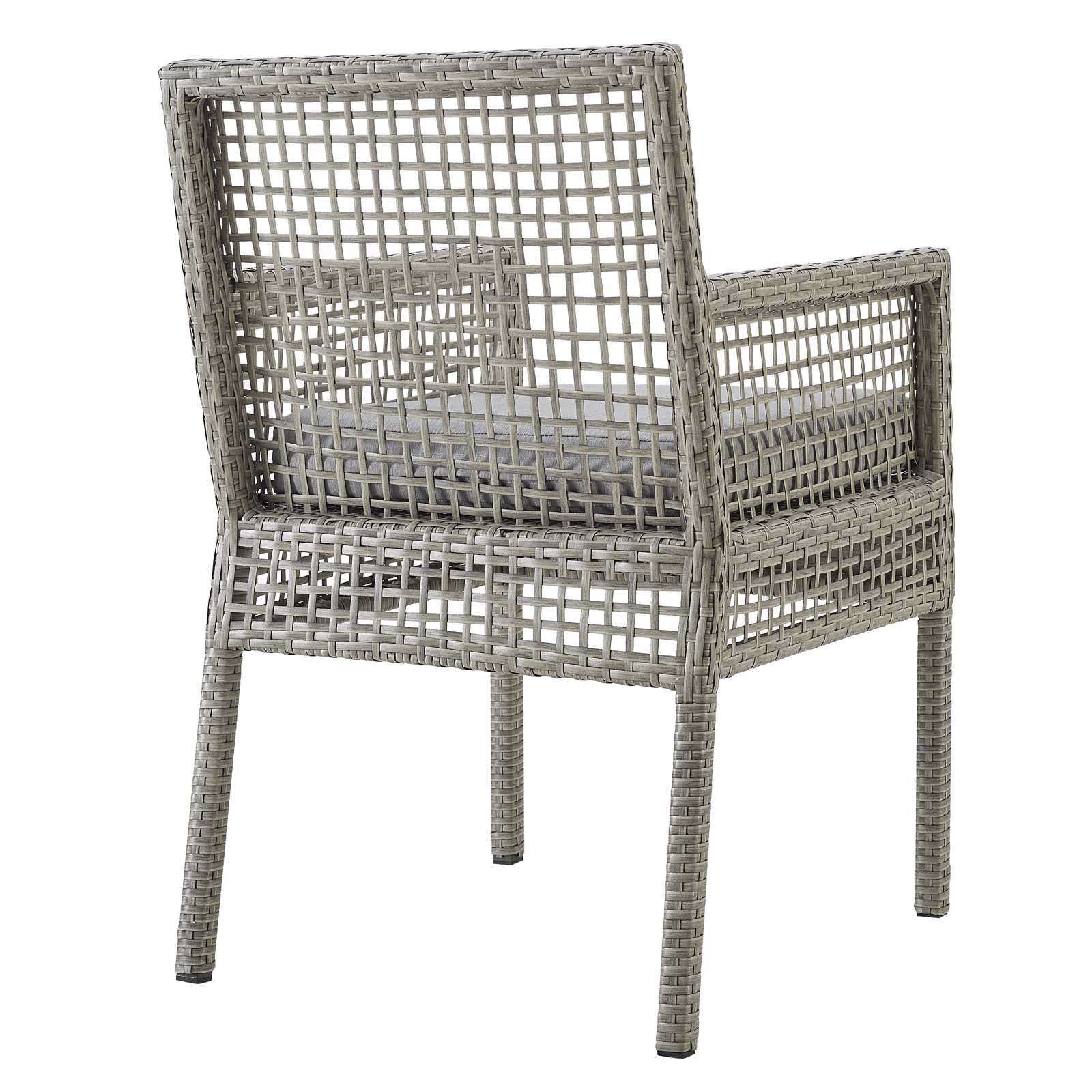 Ensemble de 4 fauteuils de salle à manger en rotin et osier pour patio extérieur Aura 