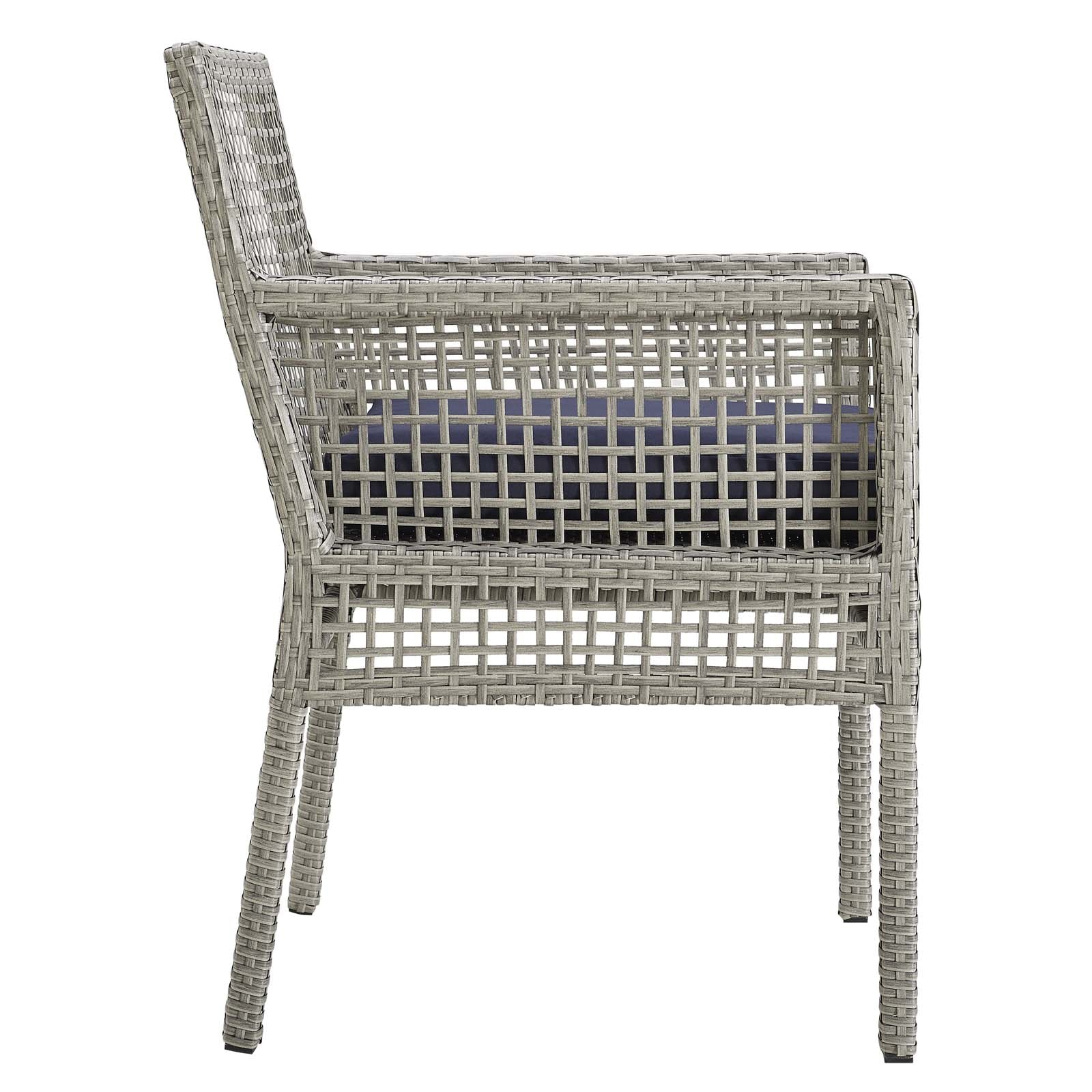 Ensemble de 4 fauteuils de salle à manger en rotin et osier pour patio extérieur Aura 