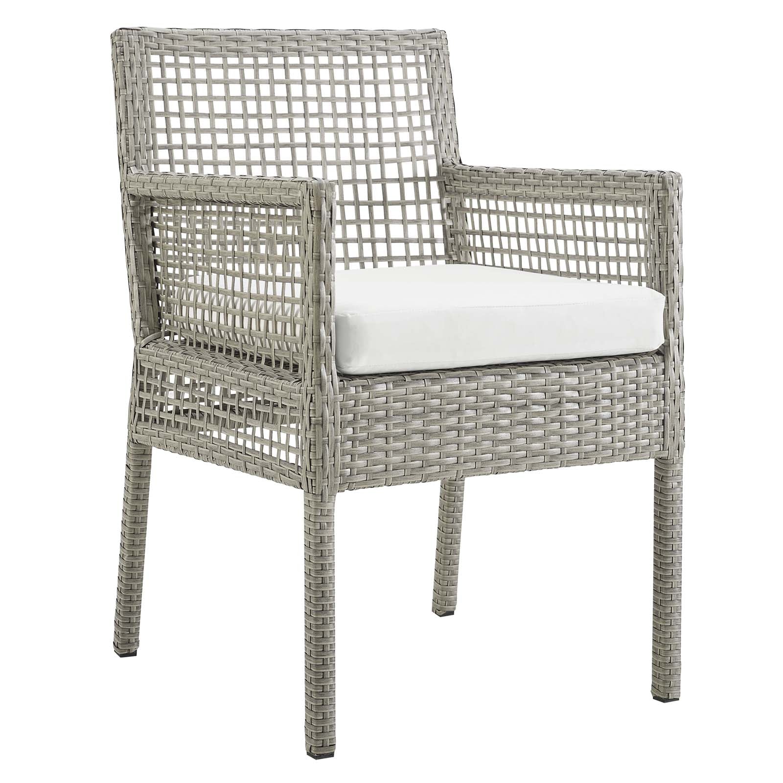 Aura Outdoor Patio Wicker Rattan Dining Armchair Set of 4