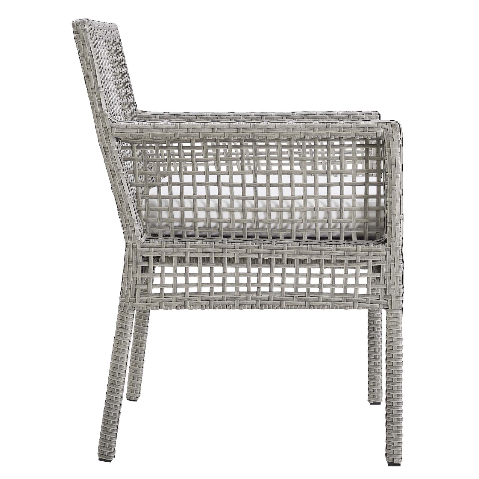 Aura Outdoor Patio Wicker Rattan Dining Armchair Set of 4