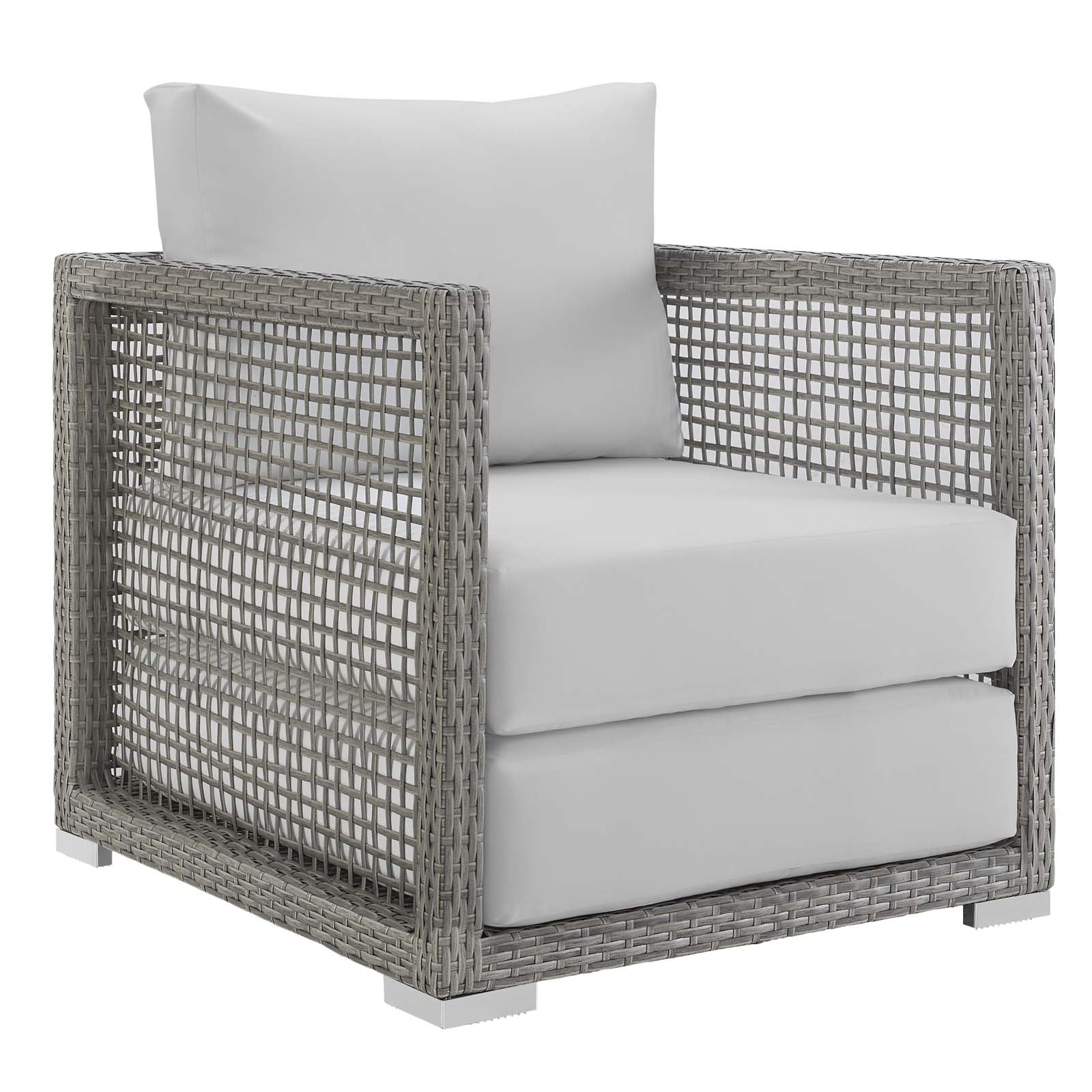 Aura 4 Piece Outdoor Patio Wicker Rattan Set