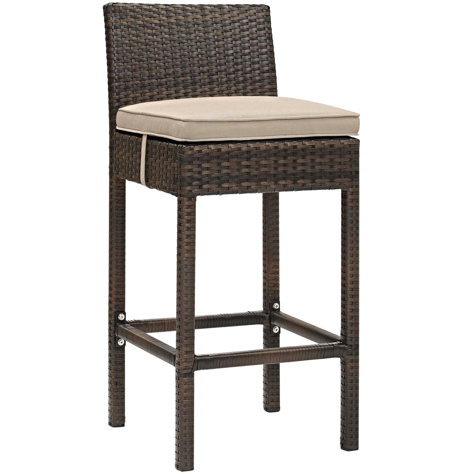 Conduit Outdoor Patio Wicker Rattan Bar Stool Set of 4