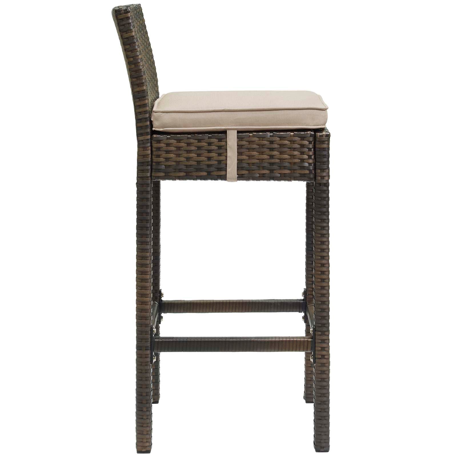 Conduit Outdoor Patio Wicker Rattan Bar Stool Set of 4