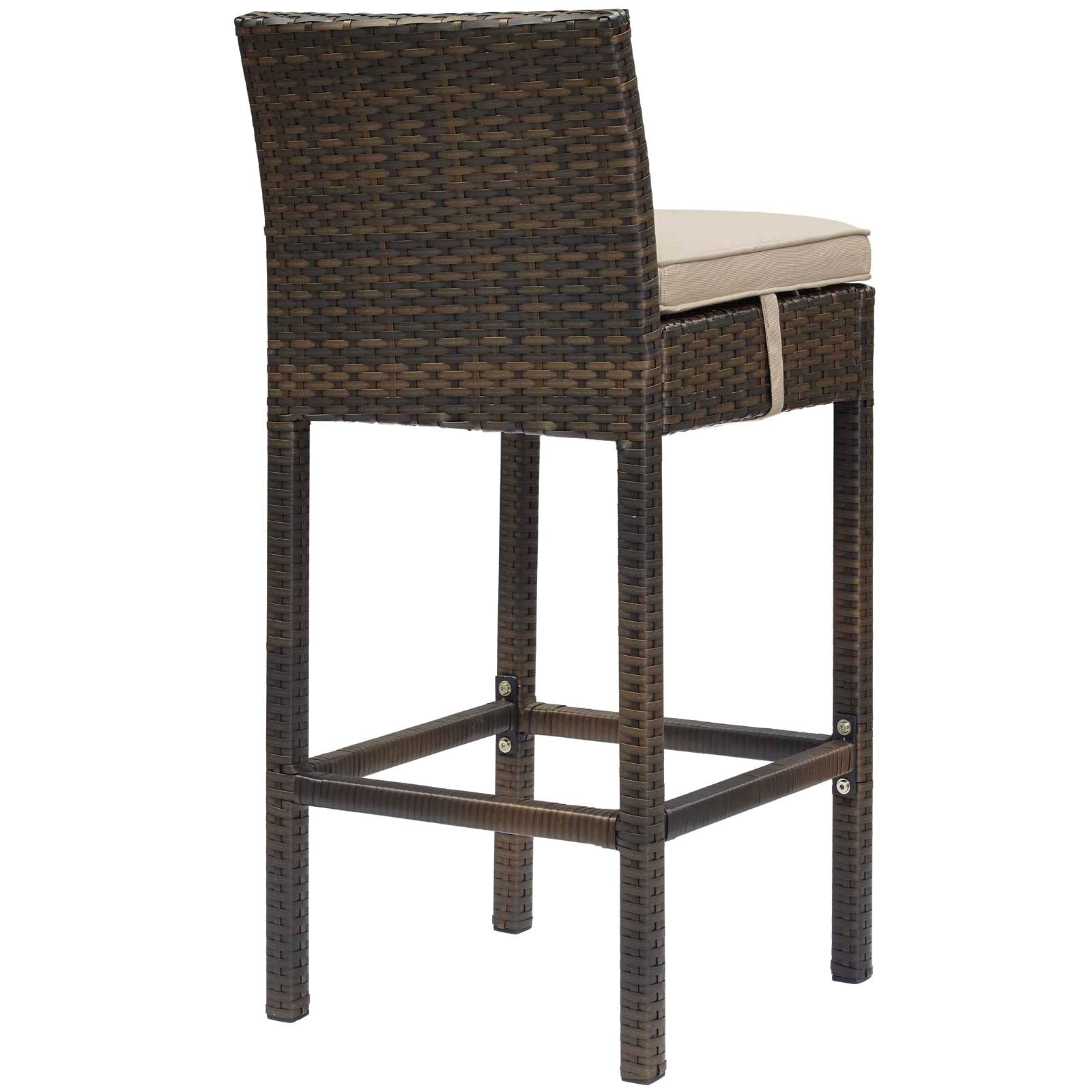 Conduit Outdoor Patio Wicker Rattan Bar Stool Set of 4