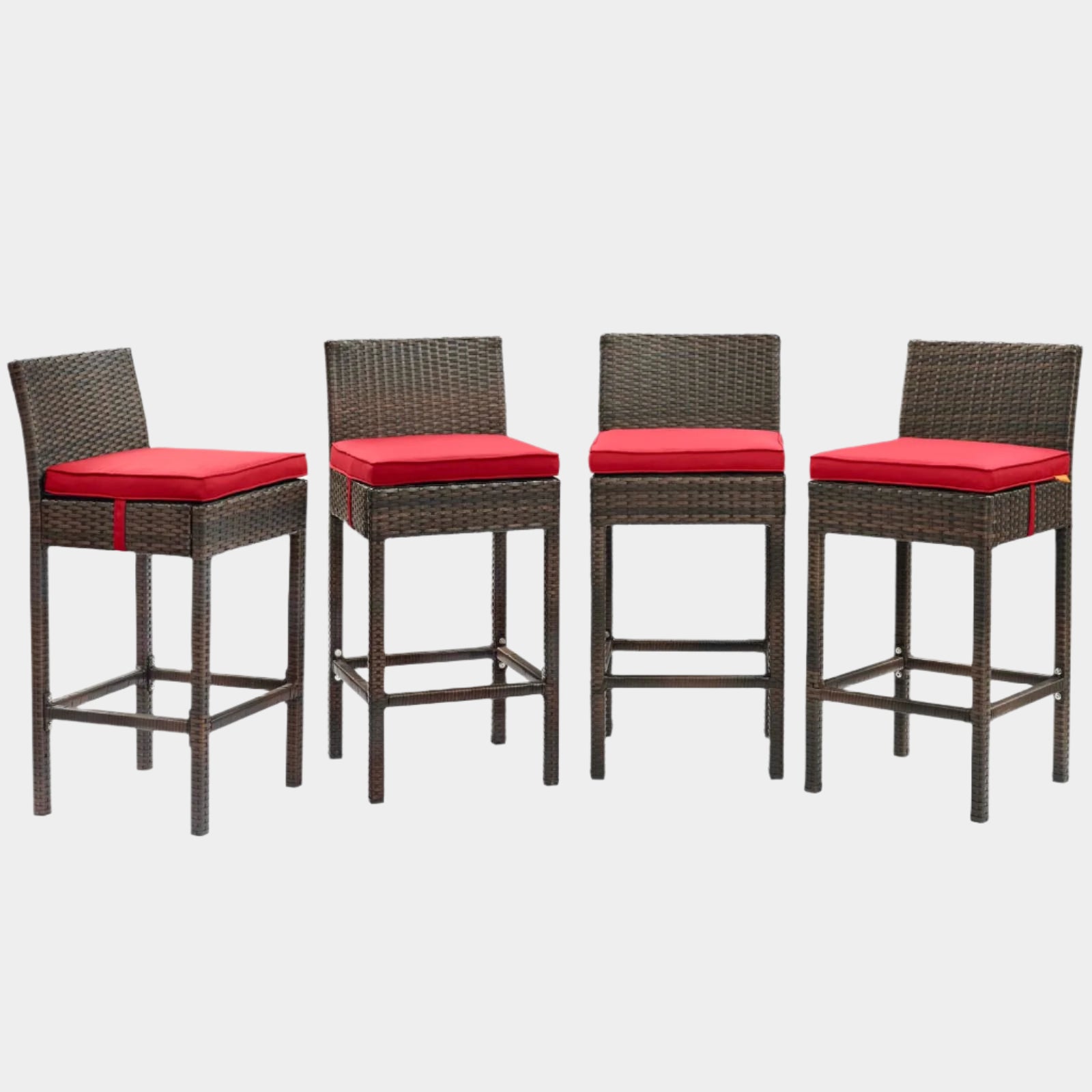 Conduit Outdoor Patio Wicker Rattan Bar Stool Set of 4