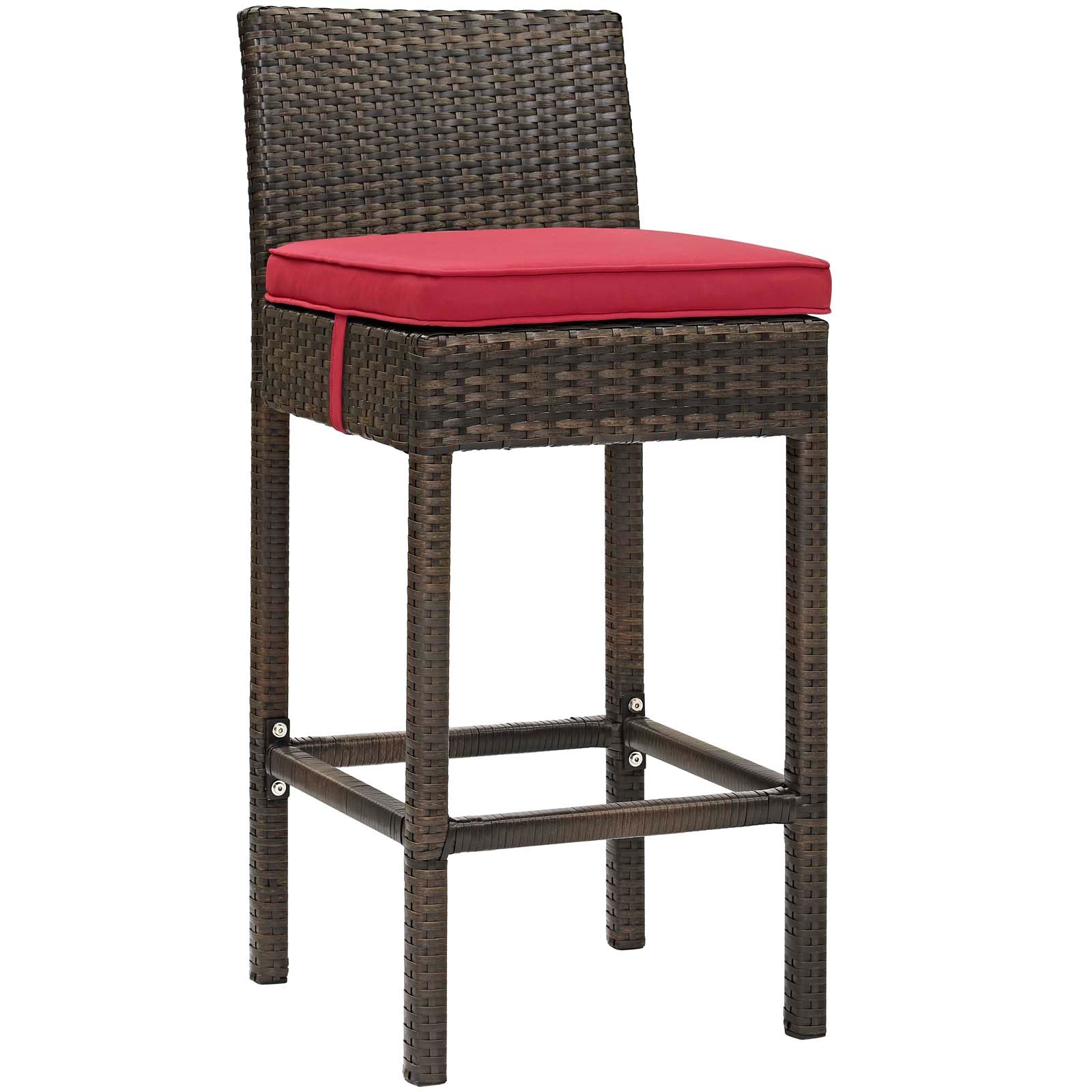 Conduit Outdoor Patio Wicker Rattan Bar Stool Set of 4