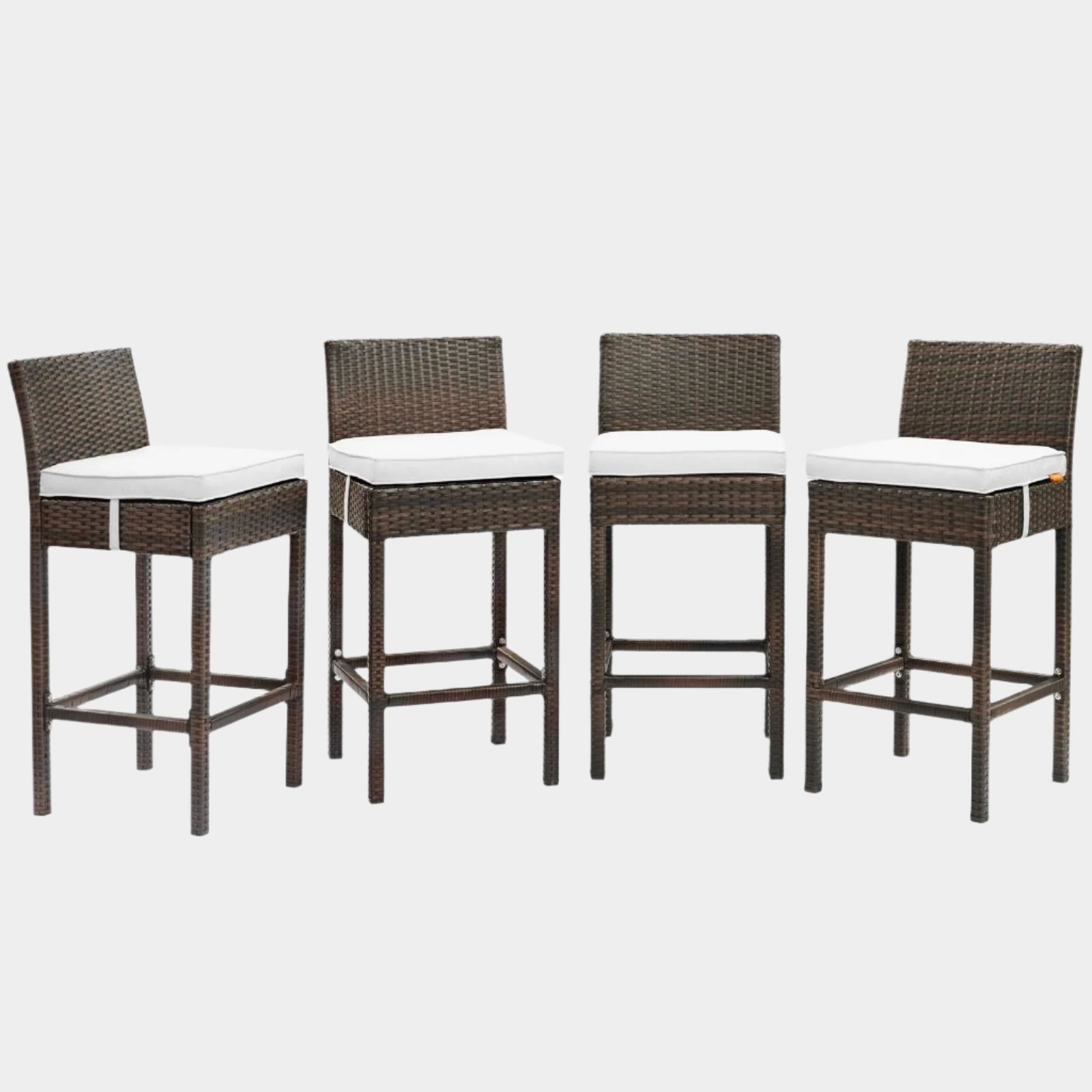 Conduit Outdoor Patio Wicker Rattan Bar Stool Set of 4