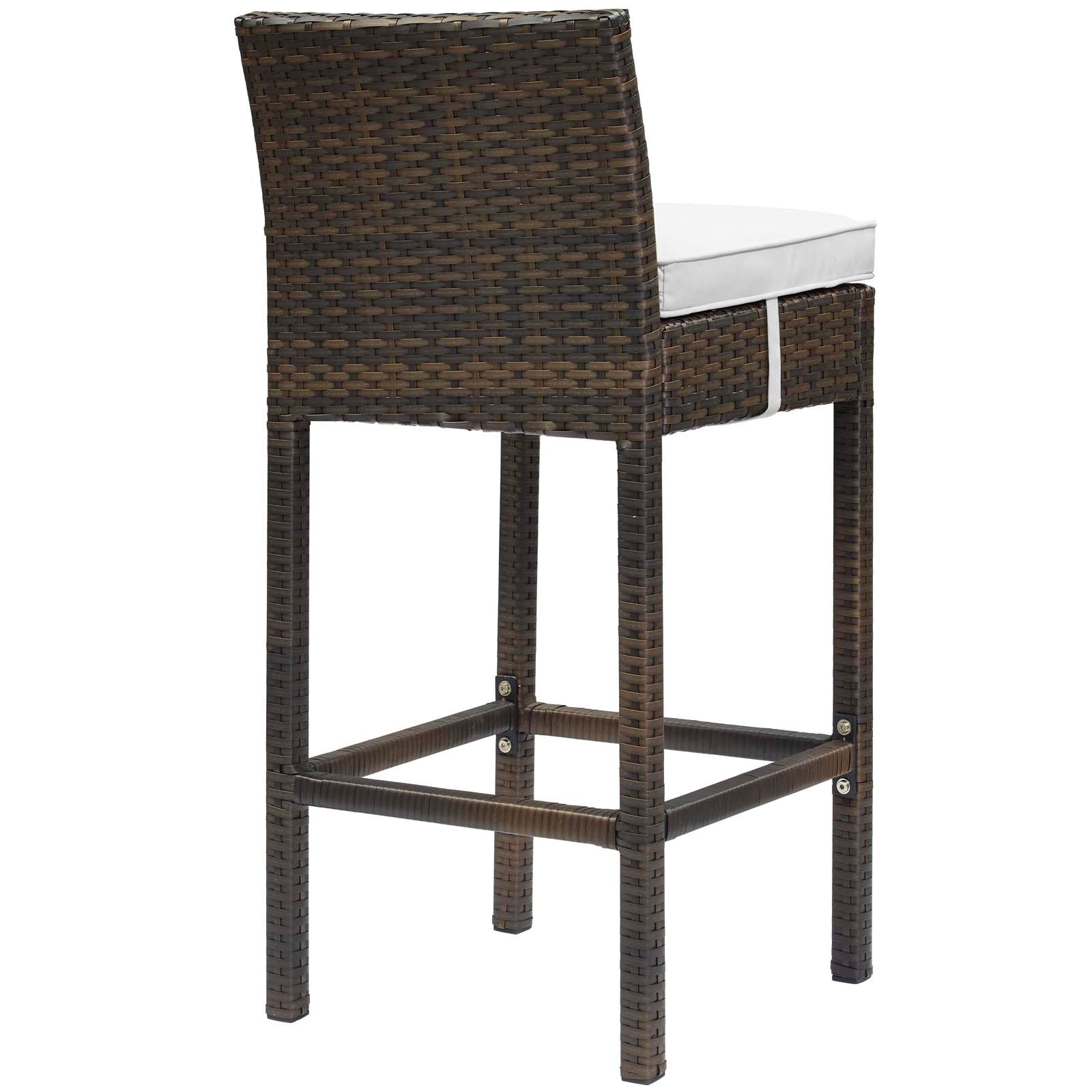 Conduit Outdoor Patio Wicker Rattan Bar Stool Set of 4