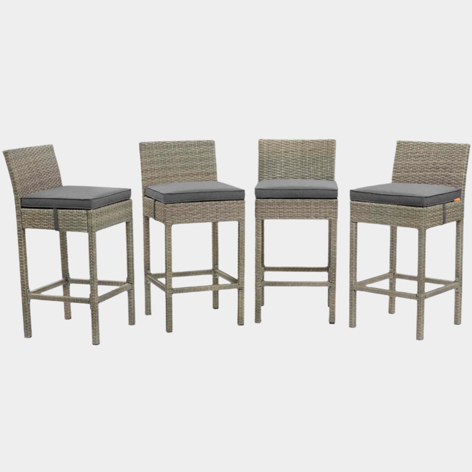 Conduit Outdoor Patio Wicker Rattan Bar Stool Set of 4