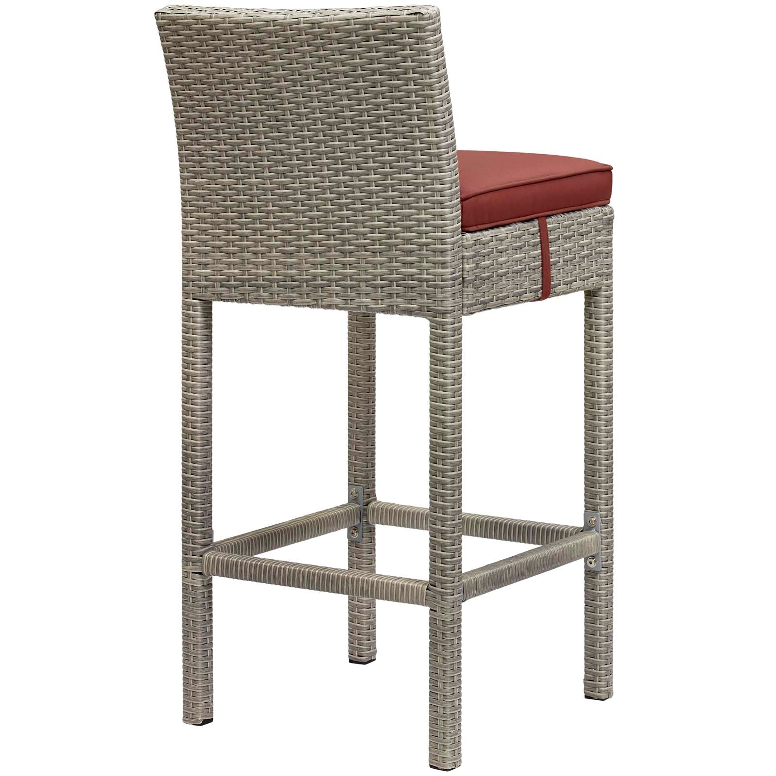 Conduit Outdoor Patio Wicker Rattan Bar Stool Set of 4