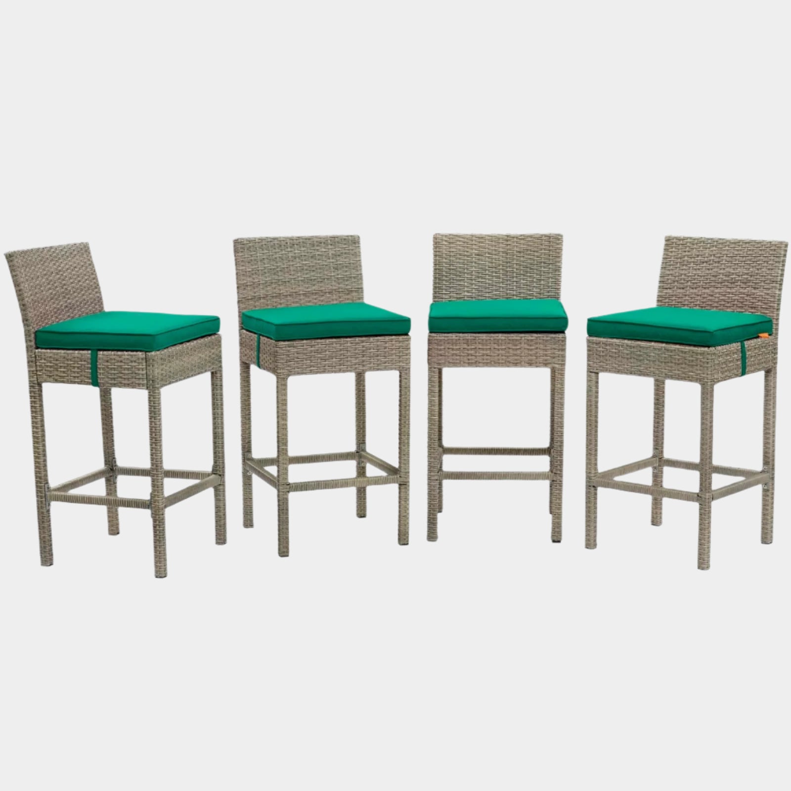 Conduit Outdoor Patio Wicker Rattan Bar Stool Set of 4