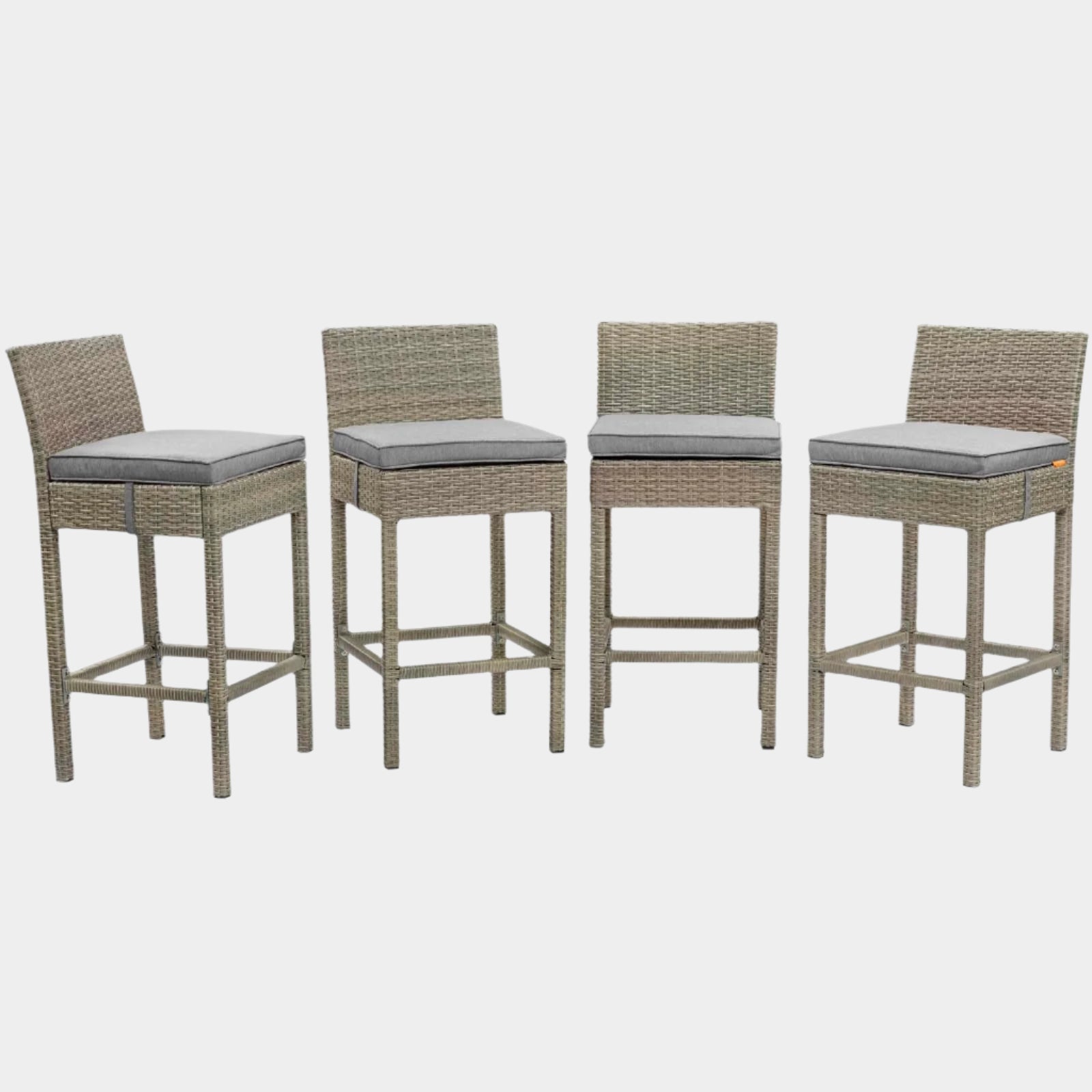 Conduit Outdoor Patio Wicker Rattan Bar Stool Set of 4