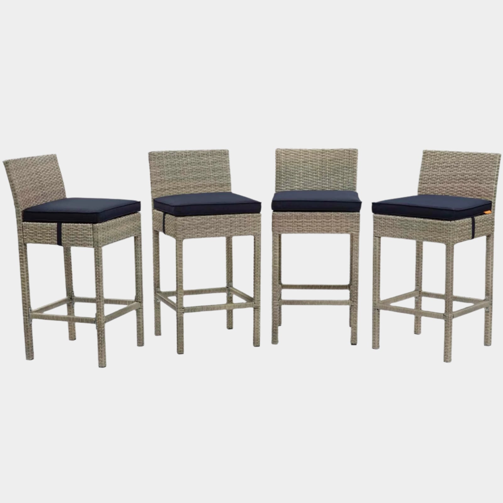 Conduit Outdoor Patio Wicker Rattan Bar Stool Set of 4