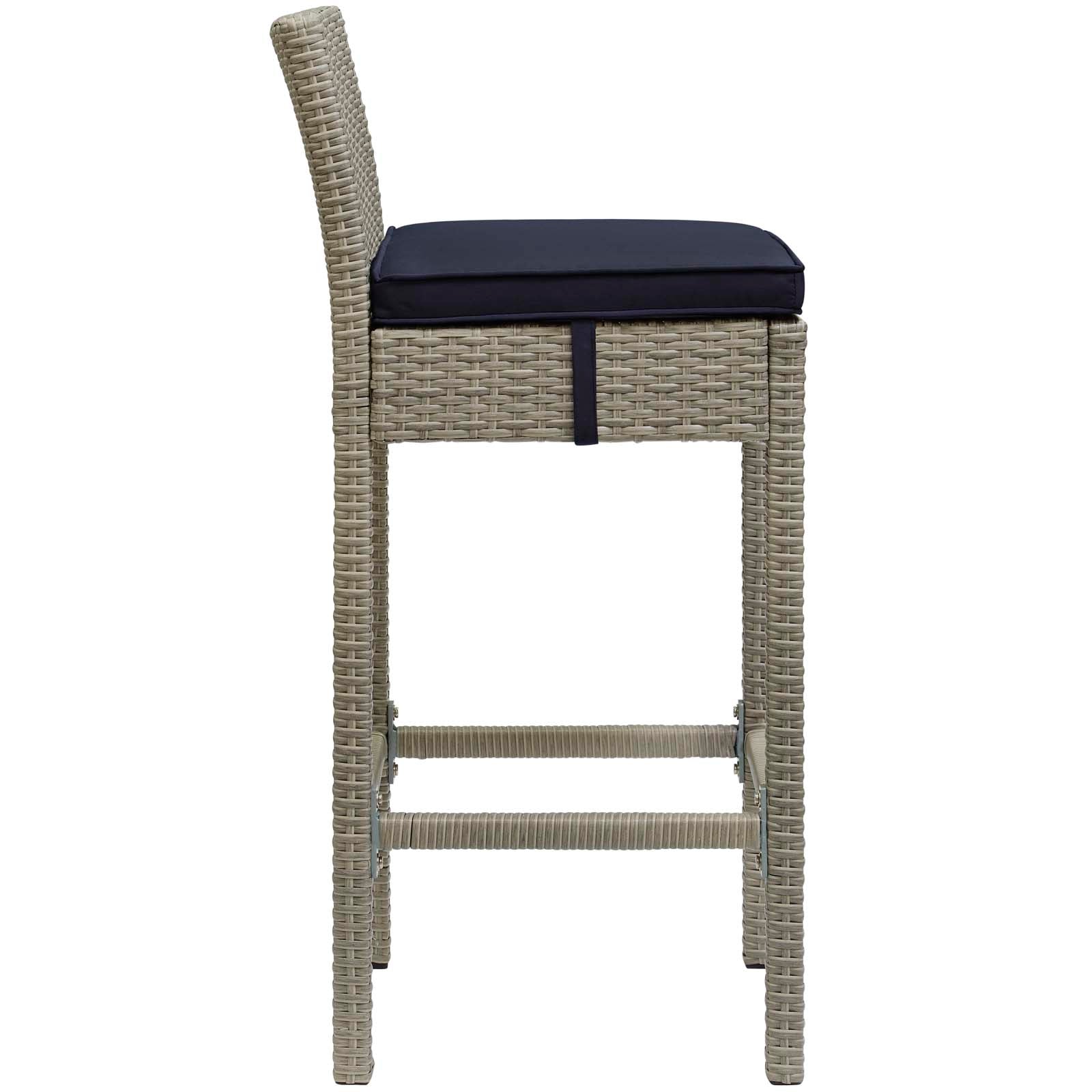 Conduit Outdoor Patio Wicker Rattan Bar Stool Set of 4