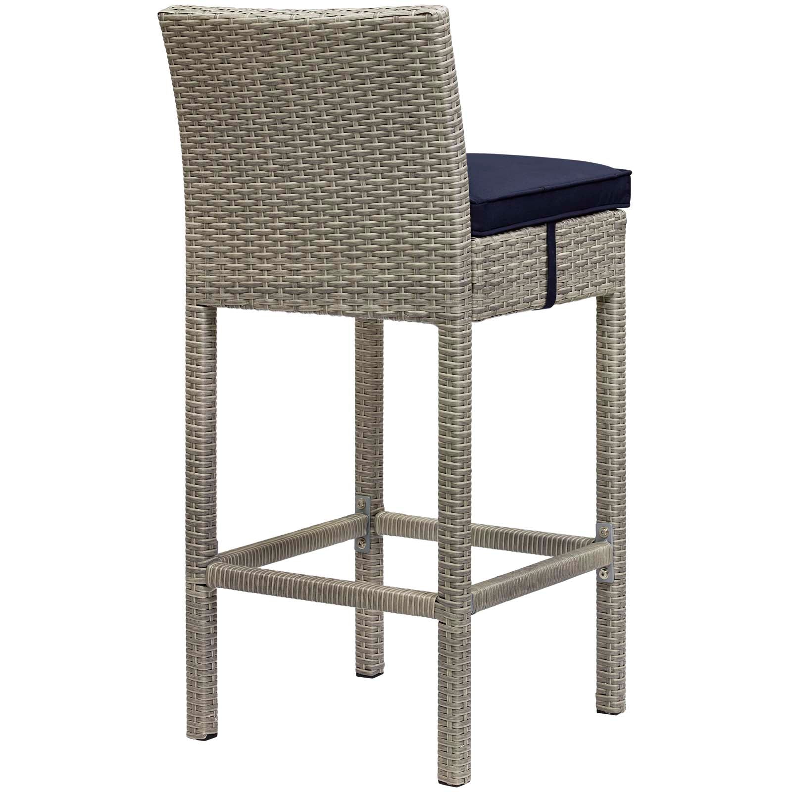 Conduit Outdoor Patio Wicker Rattan Bar Stool Set of 4