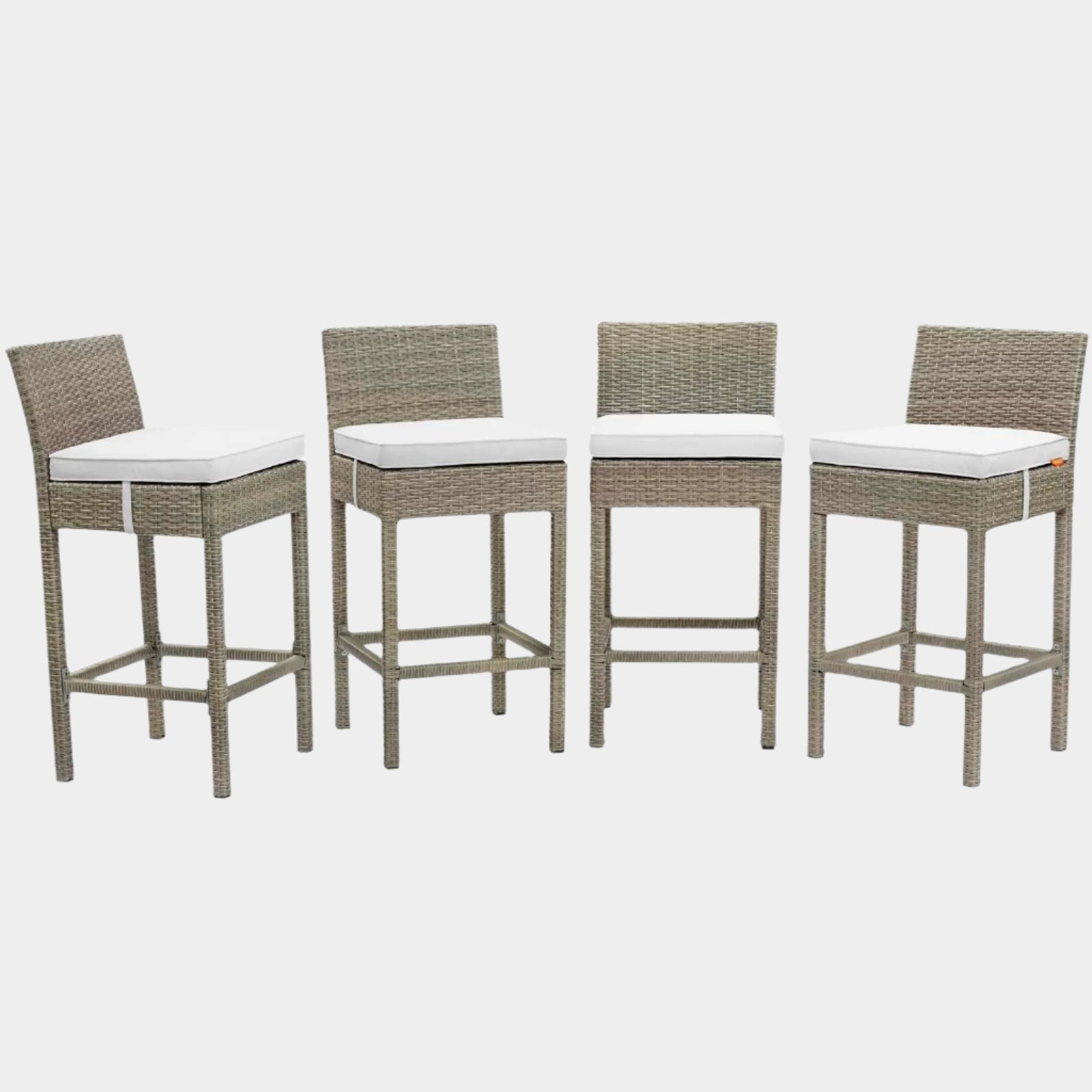 Conduit Outdoor Patio Wicker Rattan Bar Stool Set of 4