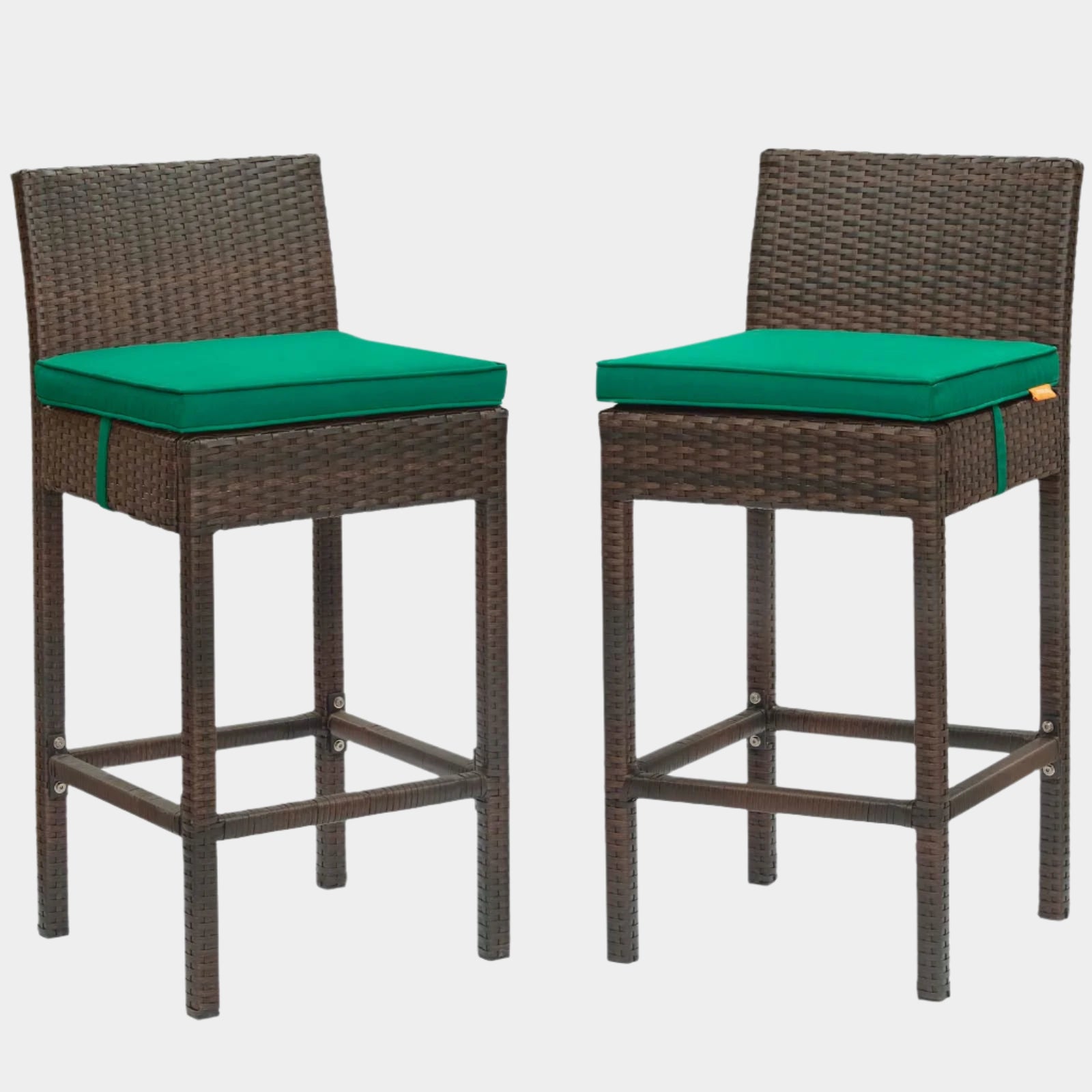 Conduit Outdoor Patio Wicker Rattan Bar Stool Set of 2